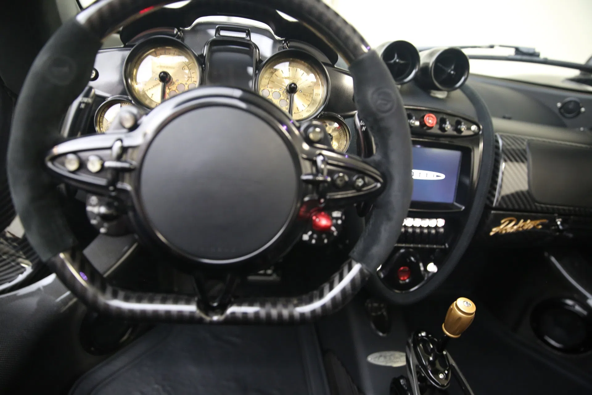 2017 Pagani Huayra Roadster interior, dashboard, Black