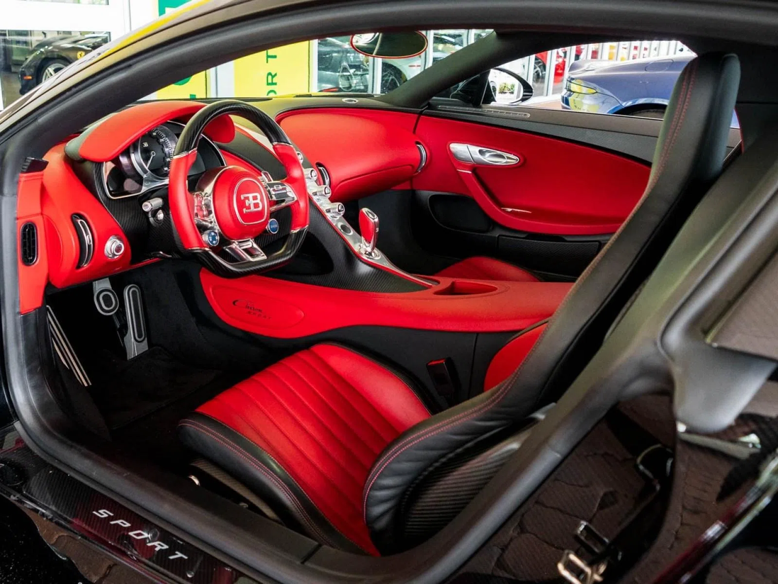 2019 Bugatti Chiron Sport 110 ANS interior, Red, Full leather