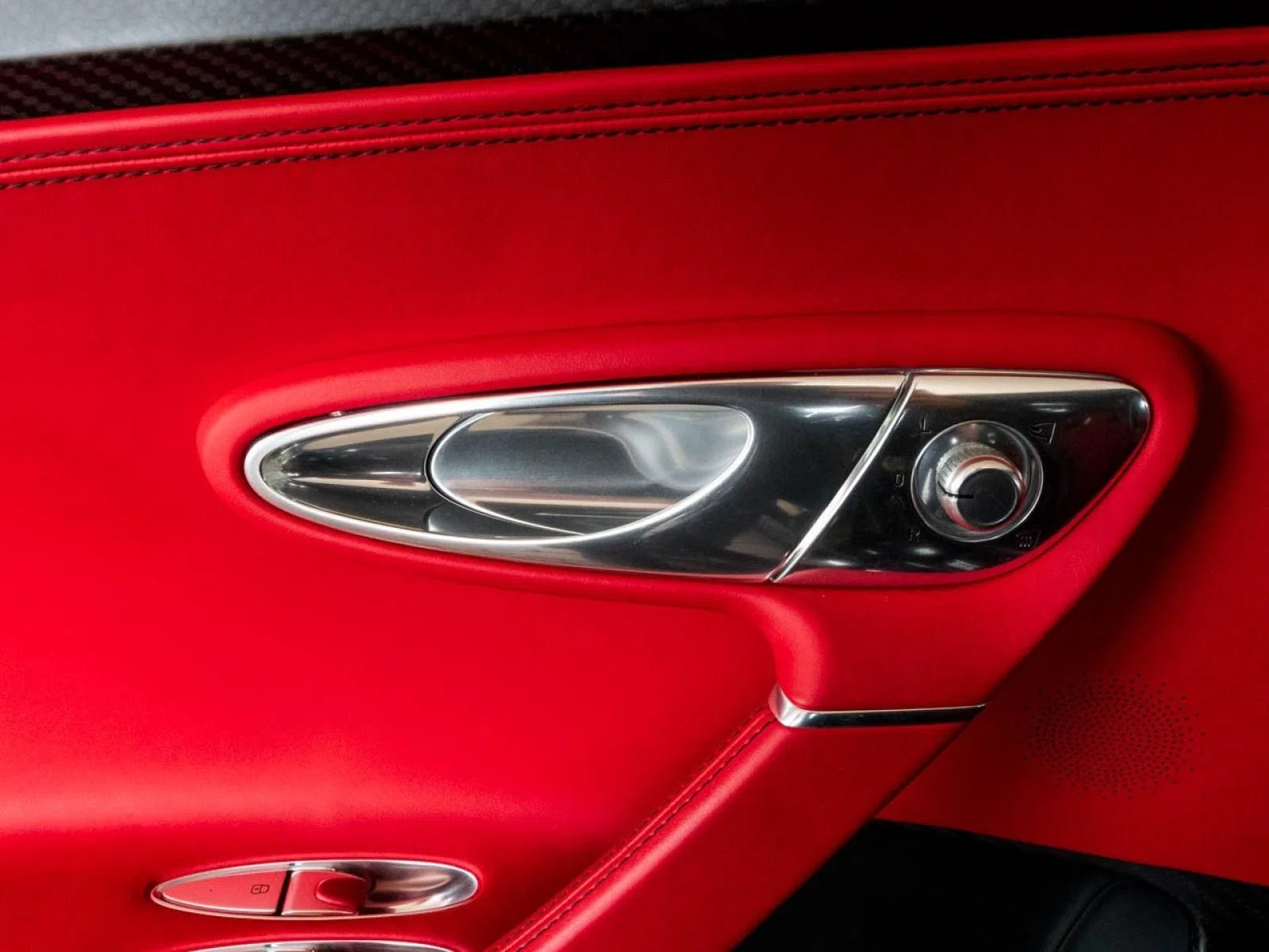 2019 Bugatti Chiron Sport 110 ANS interior, door panel, Red, Full leather