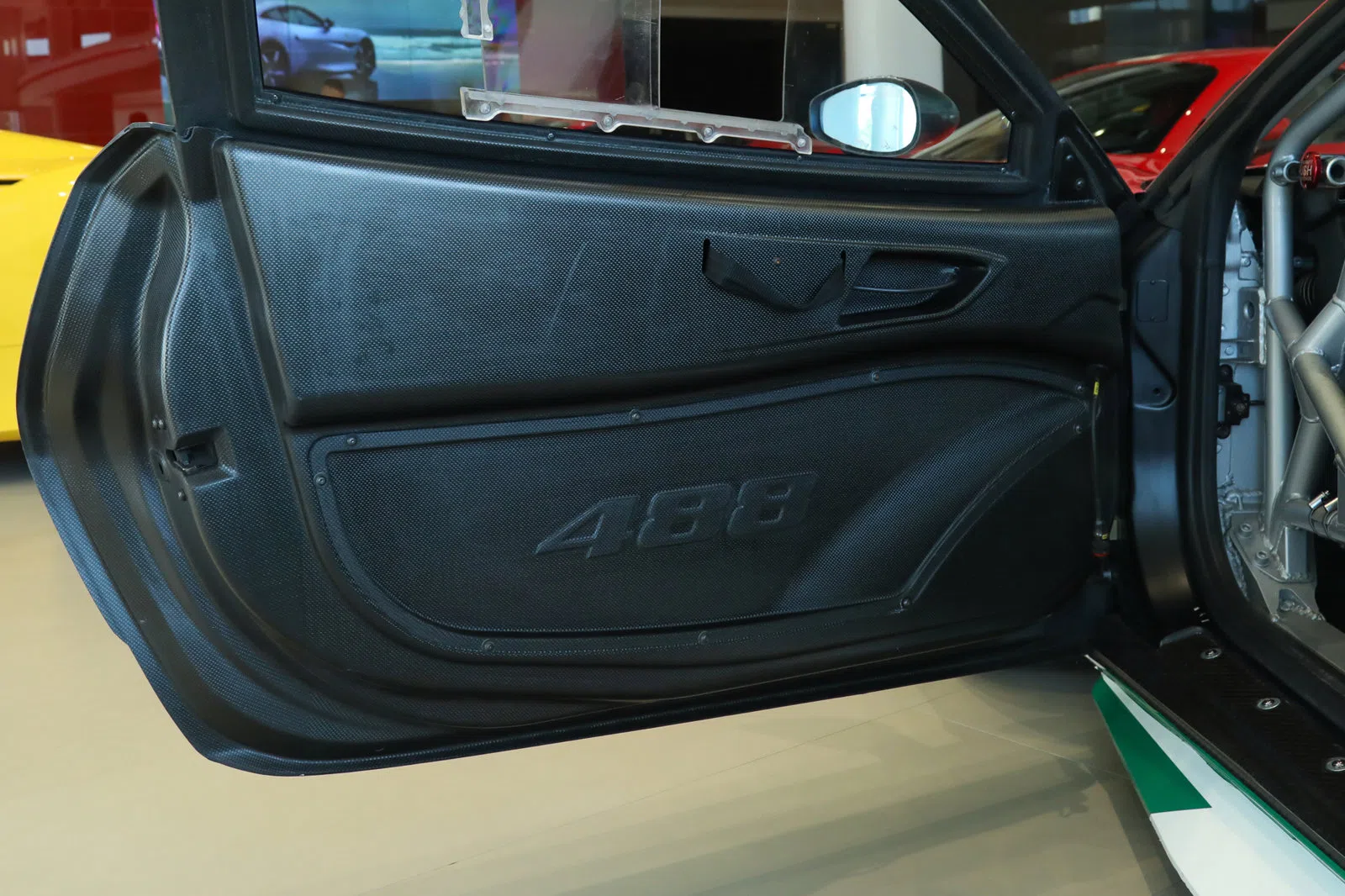 2018 Ferrari 488 GT3 Evo interior, door panel