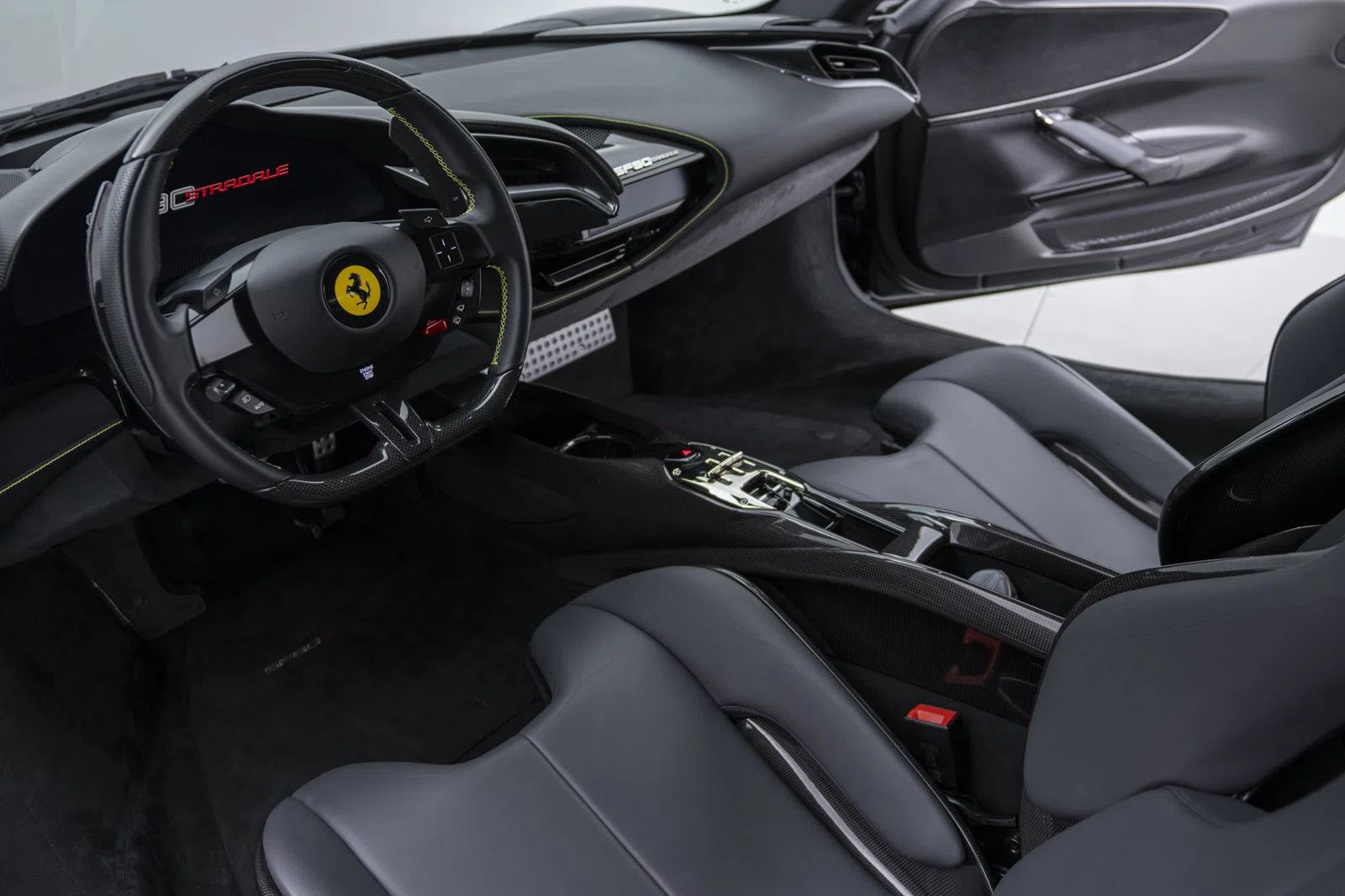 2021 Ferrari SF90 Stradale Assetto Fiorano interior, Gray