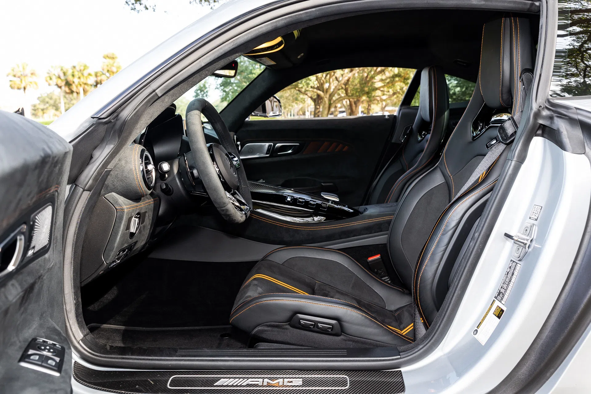 2021 Mercedes-AMG GT Black Series interior, seats, Black w/ Orange Stitching