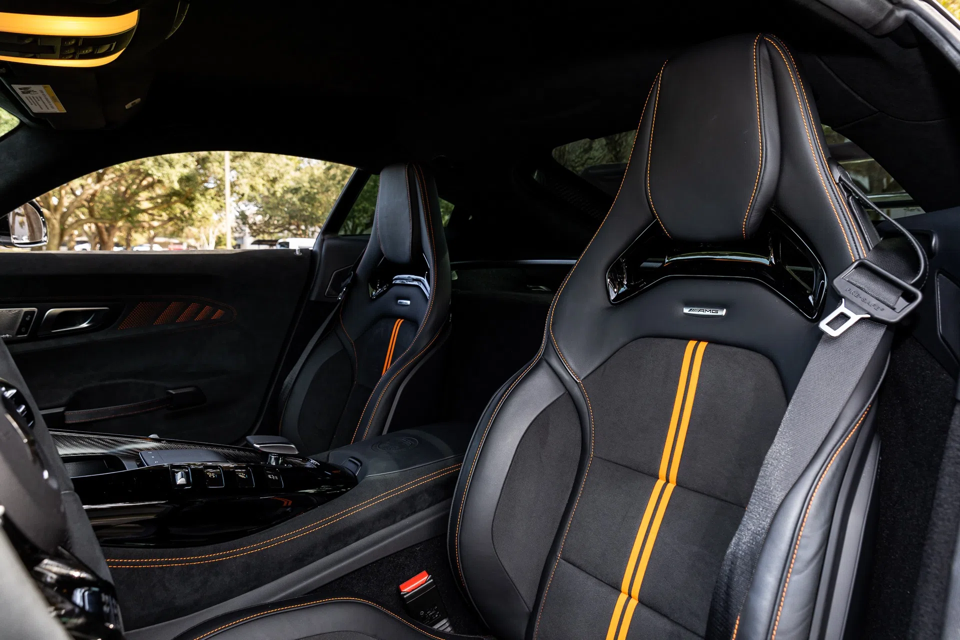 2021 Mercedes-AMG GT Black Series interior, seats, Black w/ Orange Stitching
