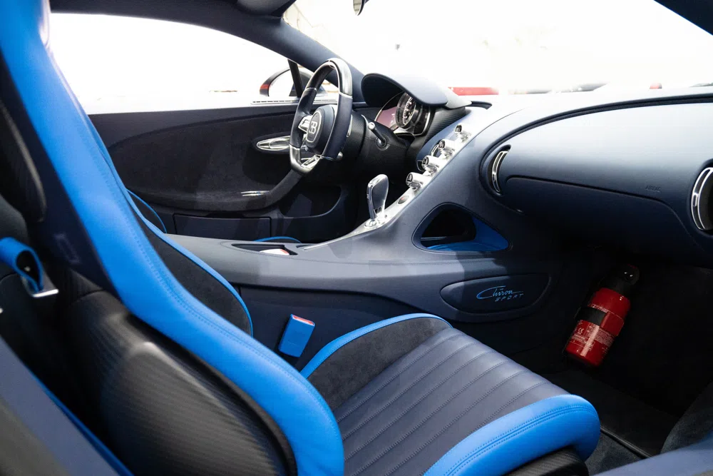 2020 Bugatti Chiron Sport 110 Anniversary interior, seats, Blue