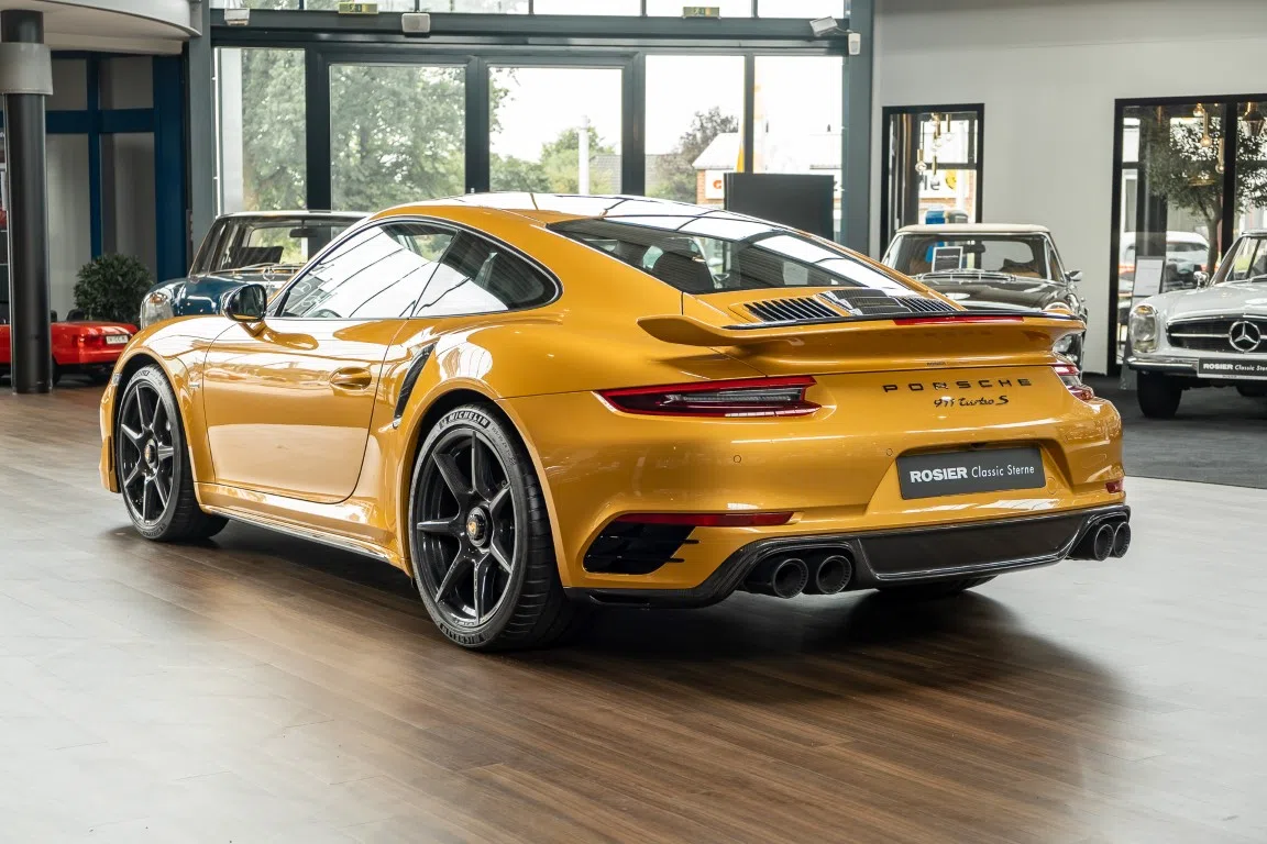 2018 Porsche 991 Turbo S Exclusive Series, rear three-quarter view
