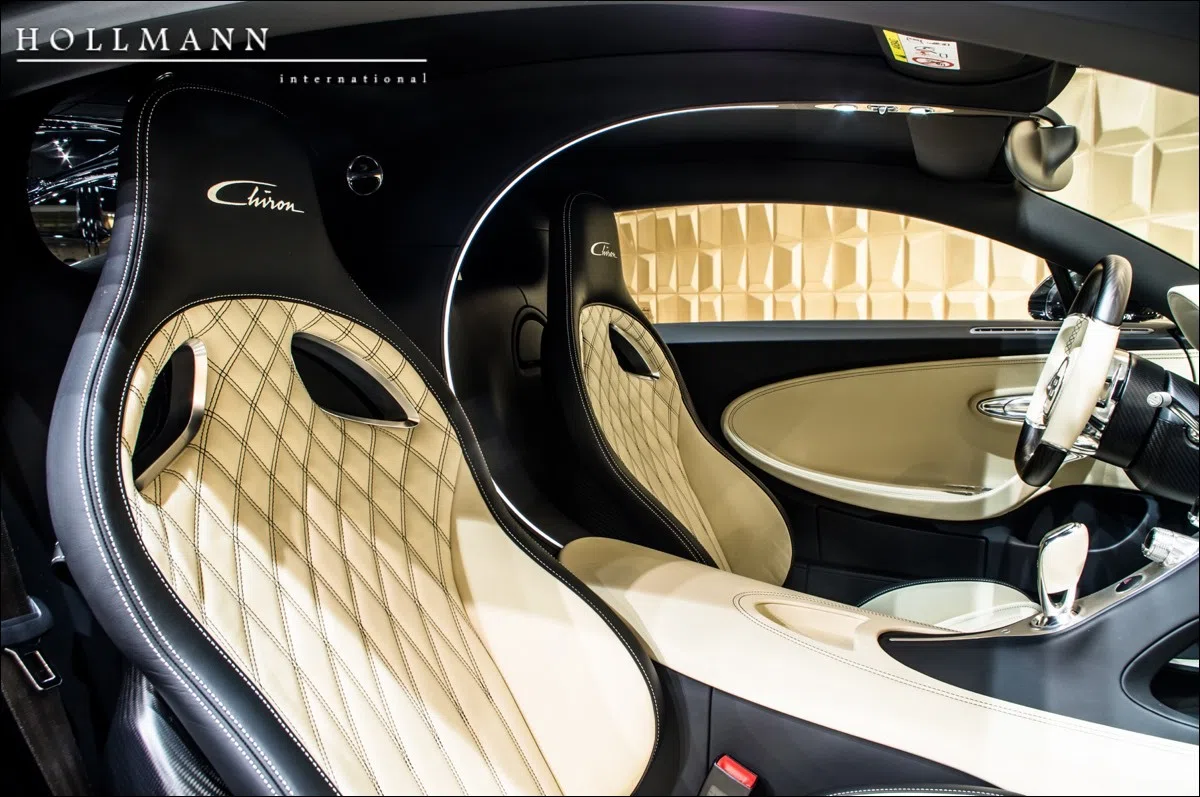 2018 Bugatti Chiron interior, seats, Beluga Black