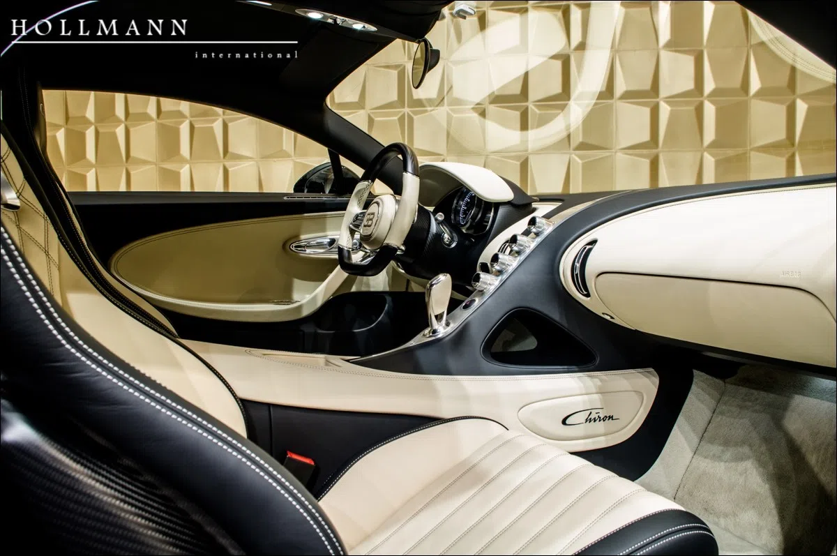 2018 Bugatti Chiron interior, Beluga Black