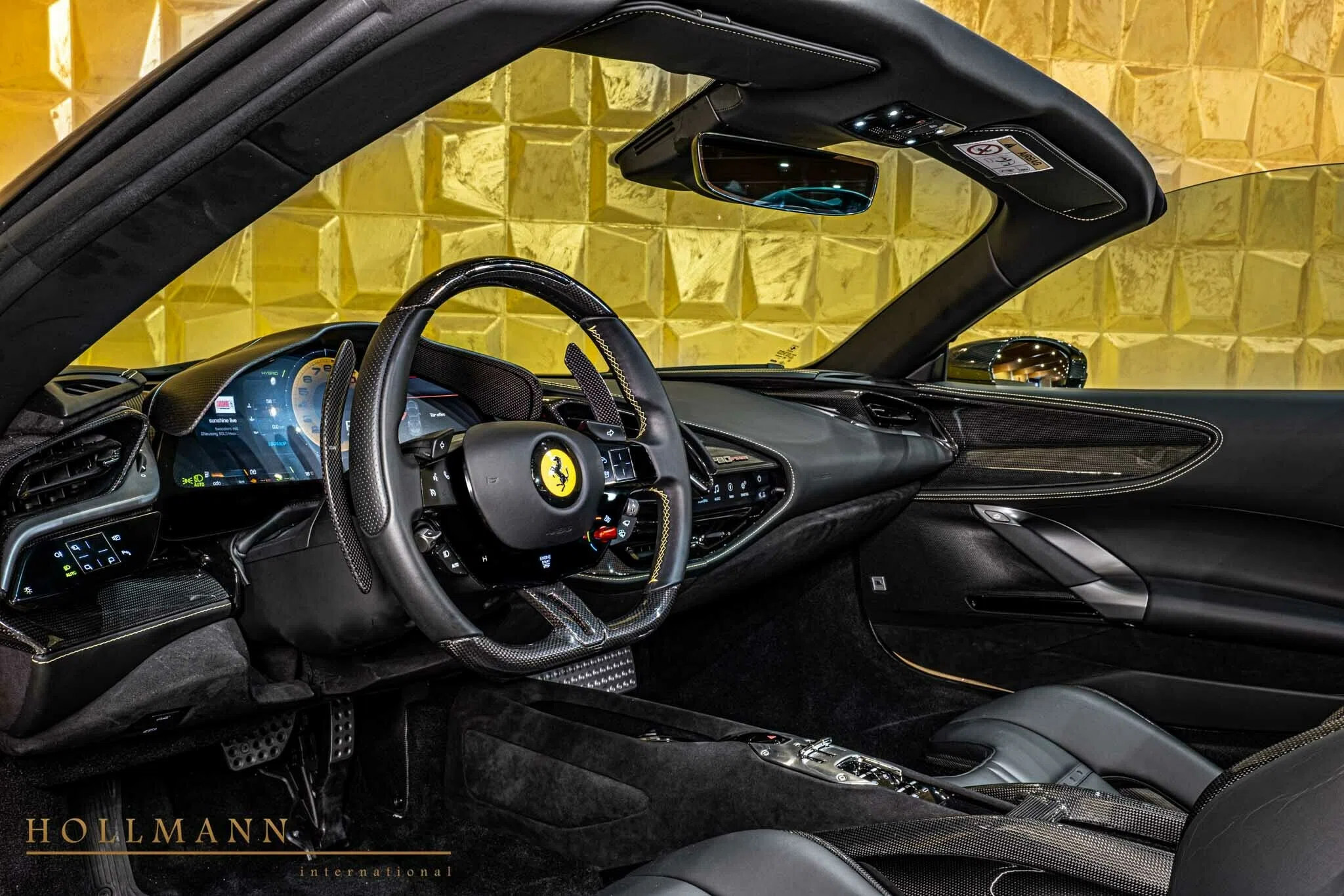 2022 Ferrari SF90 Spider by NOVITEC interior, dashboard, Nero