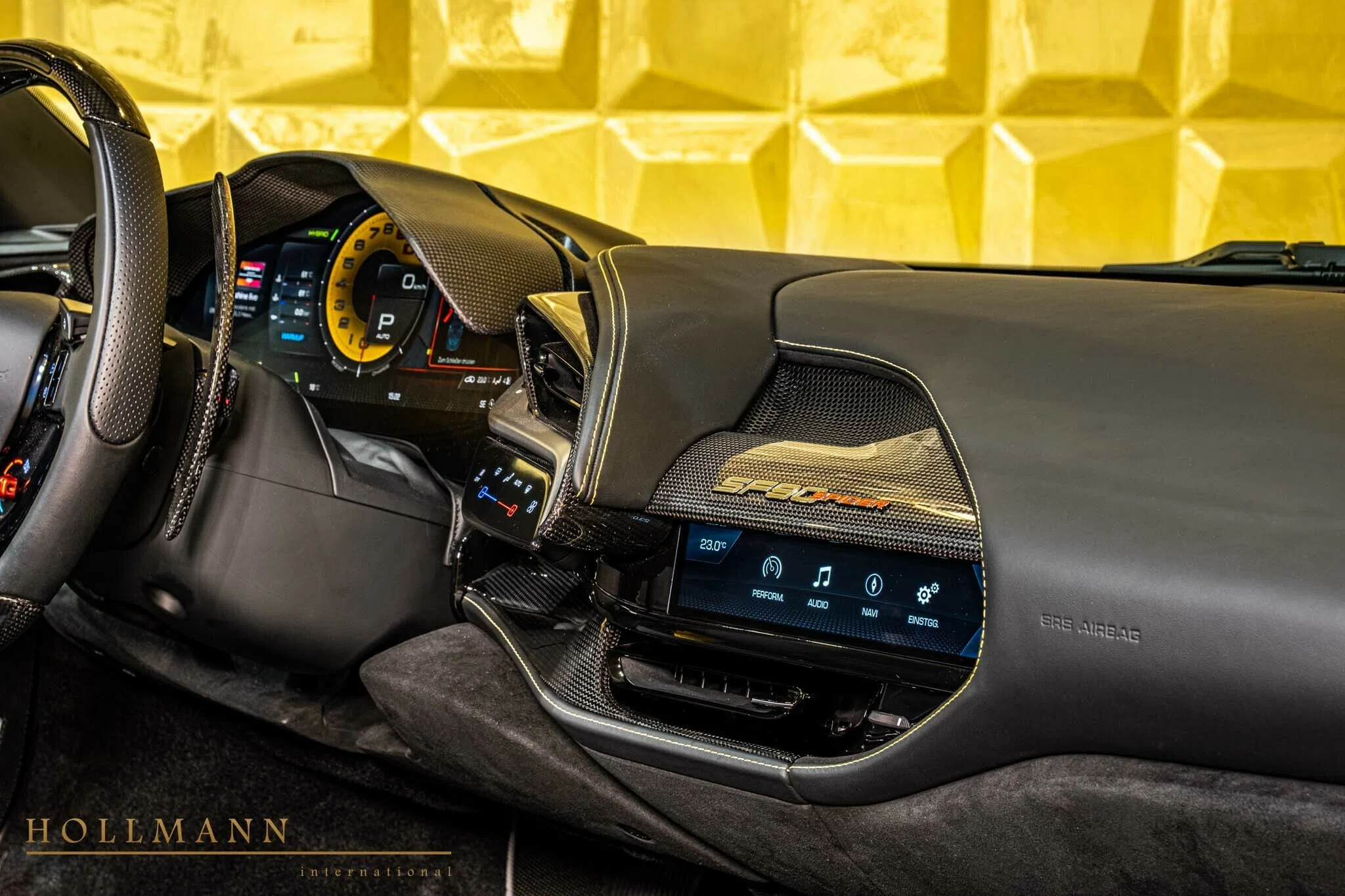 2022 Ferrari SF90 Spider by NOVITEC interior, dashboard, Nero