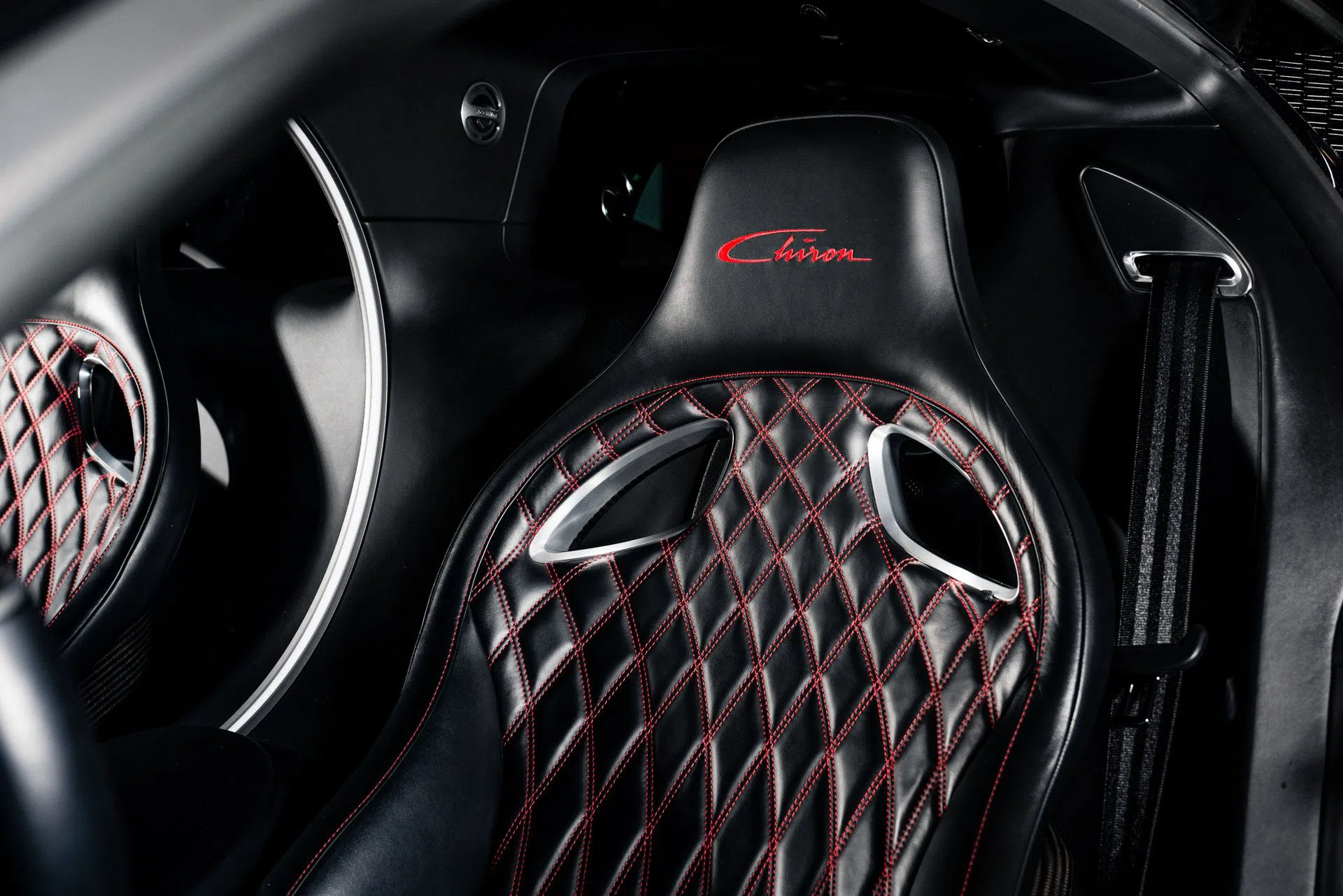 2018 Bugatti Chiron interior, Beluga Black Carbon