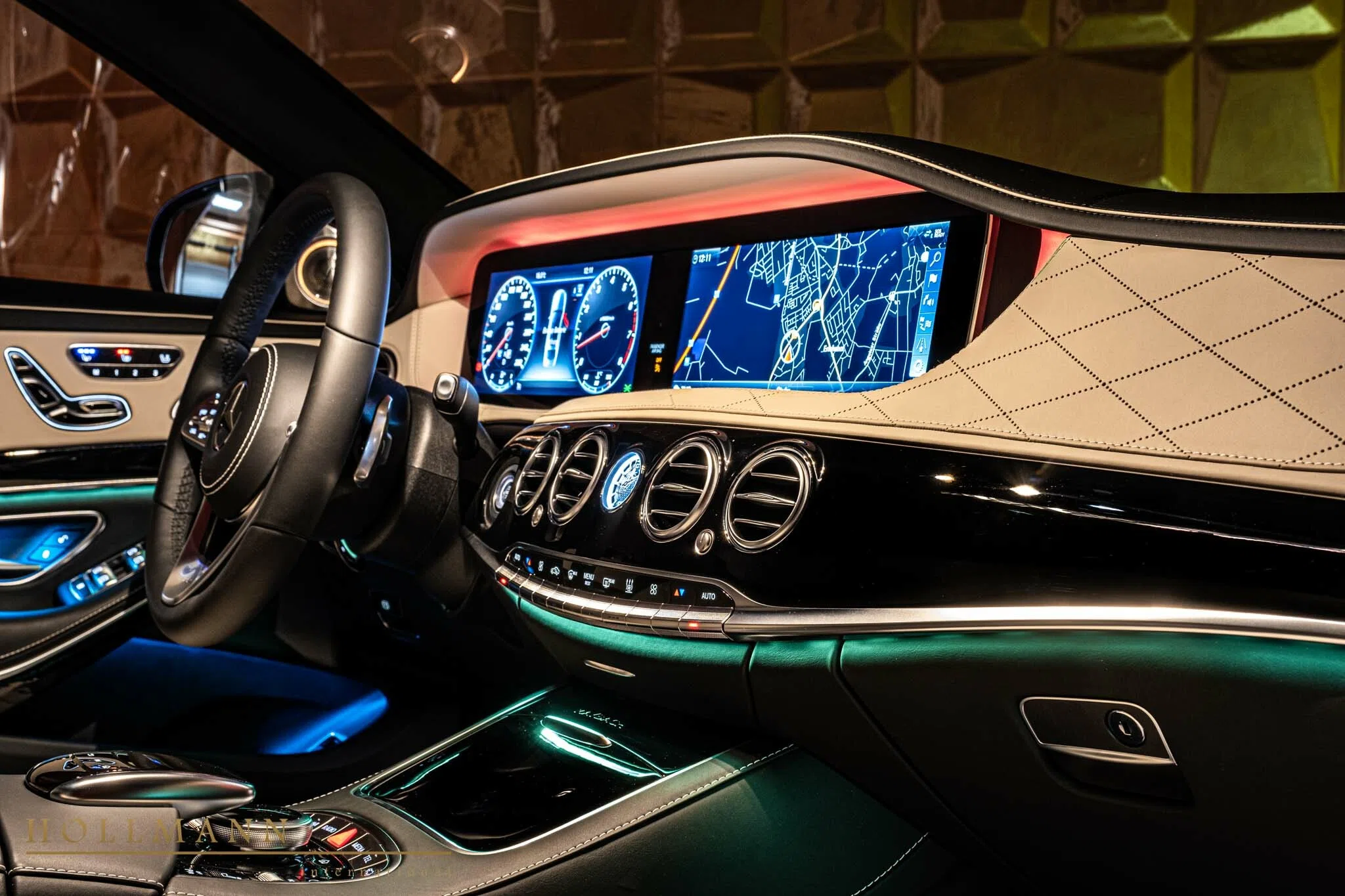 2023 Mercedes-Maybach S 650 Pullman interior, dashboard, Brown, Full leather