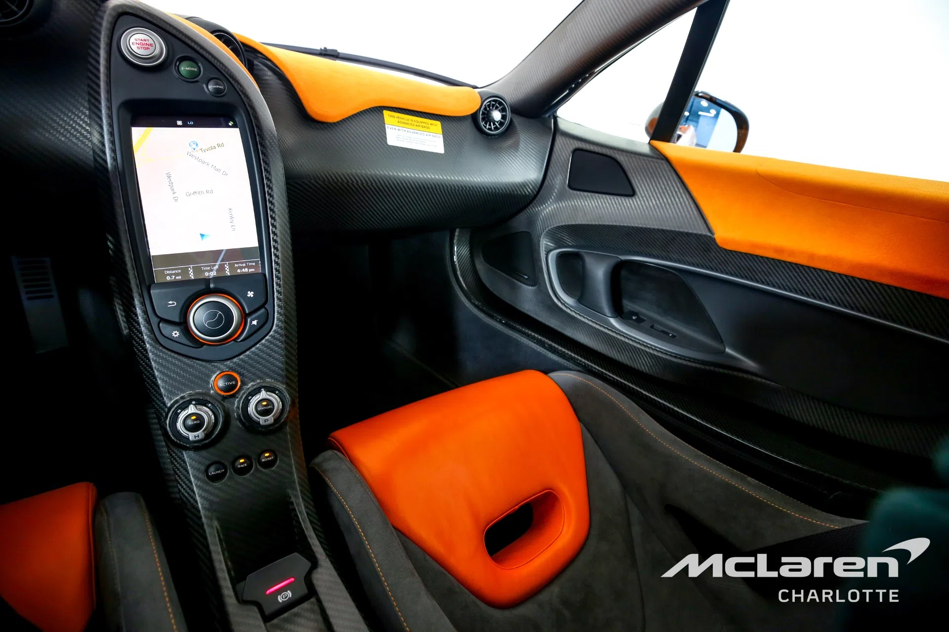 2015 MCLAREN P1 interior, Slate Grey/McLaren Orange