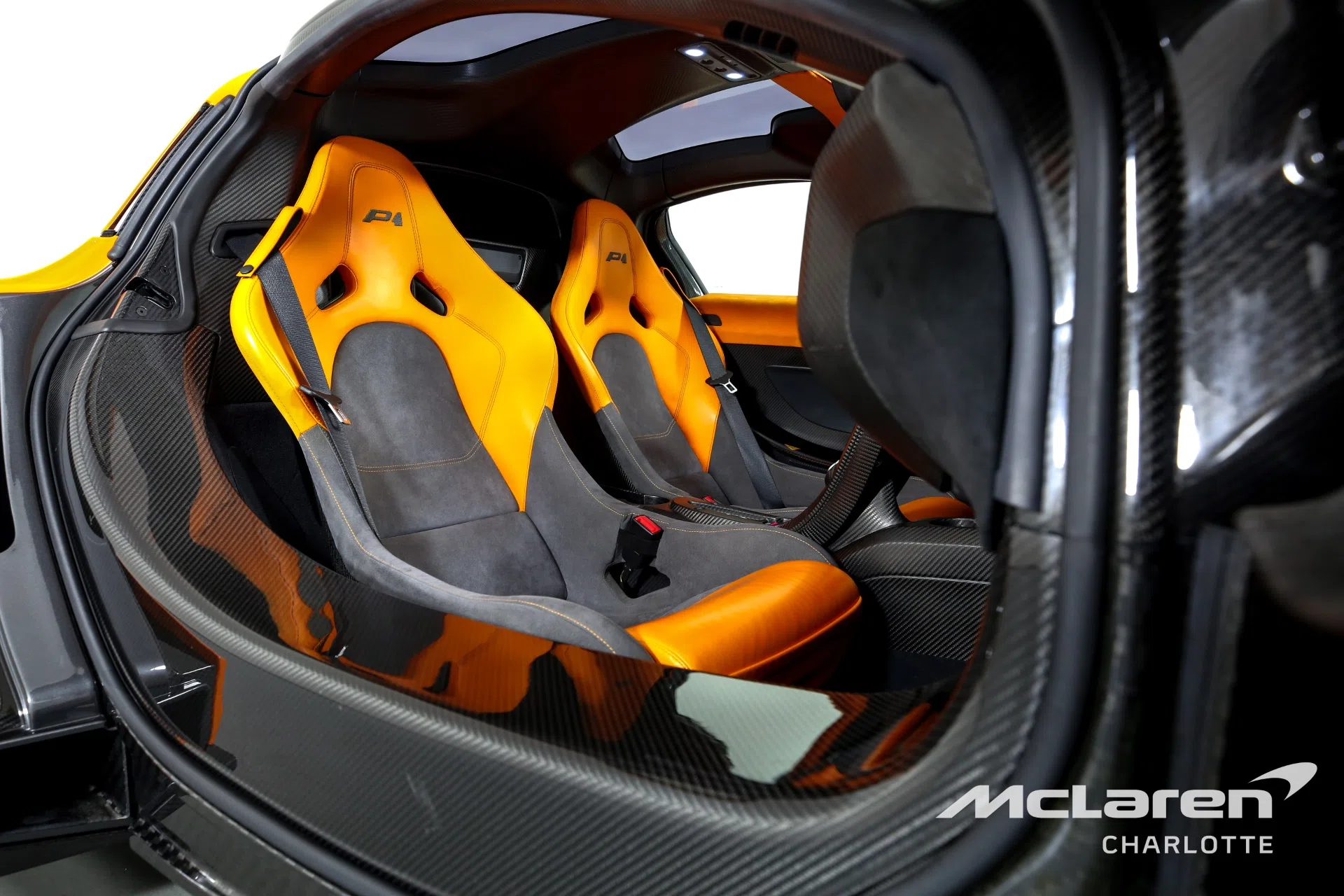 2015 MCLAREN P1 interior, seats, Slate Grey/McLaren Orange