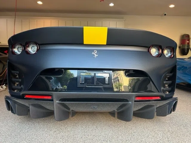2022 Ferrari 812 Competizione for sale, exterior, Matte Black w/ Yellow
