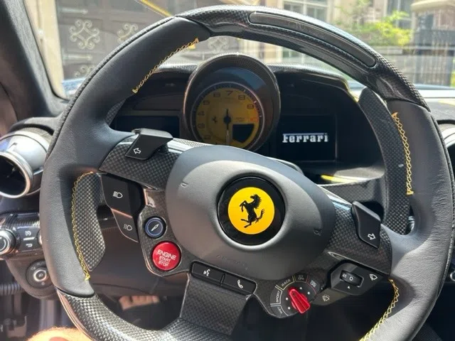 2022 Ferrari 812 Competizione interior, Black Alcantara w/ Yellow