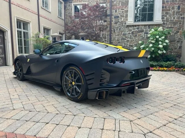 2022 Ferrari 812 Competizione for sale, exterior, Matte Black w/ Yellow