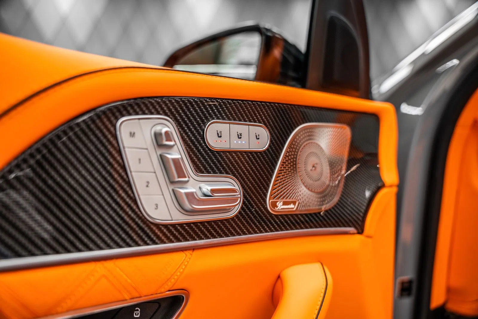 2023 BRABUS GLE 900 Rocket Edition interior, Orange, Full Leather