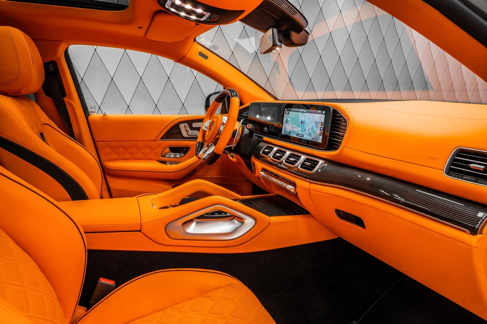 2023 BRABUS GLE 900 Rocket Edition interior, Orange, Full Leather