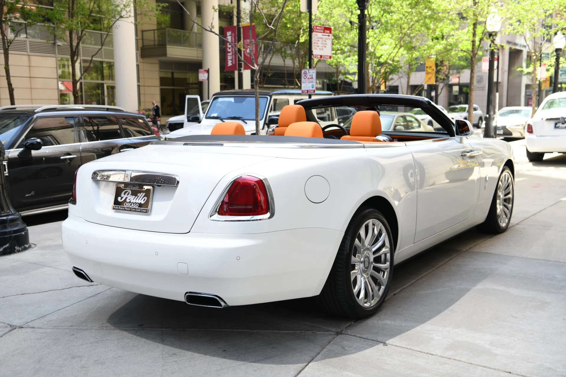 2021 Rolls-Royce Dawn, rear three-quarter view