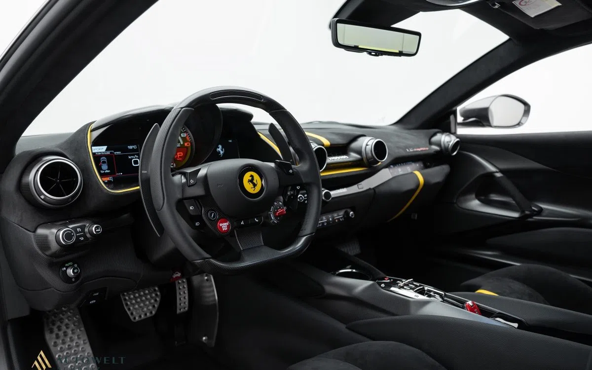 Ferrari 812 Competizione interior, dashboard, Black