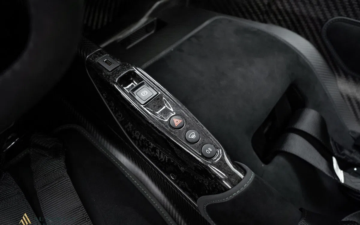 Aston Martin Valkyrie Coupe interior, center console, Black