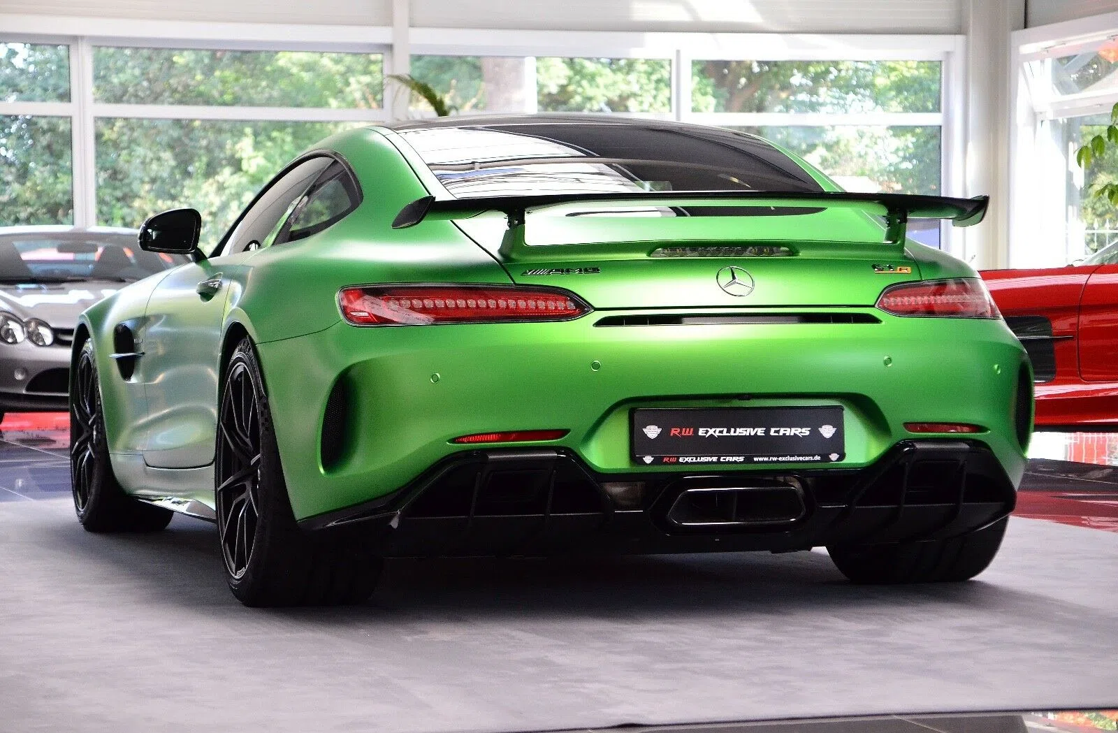 2018 Mercedes-Benz AMG GT R, rear three-quarter view, Green