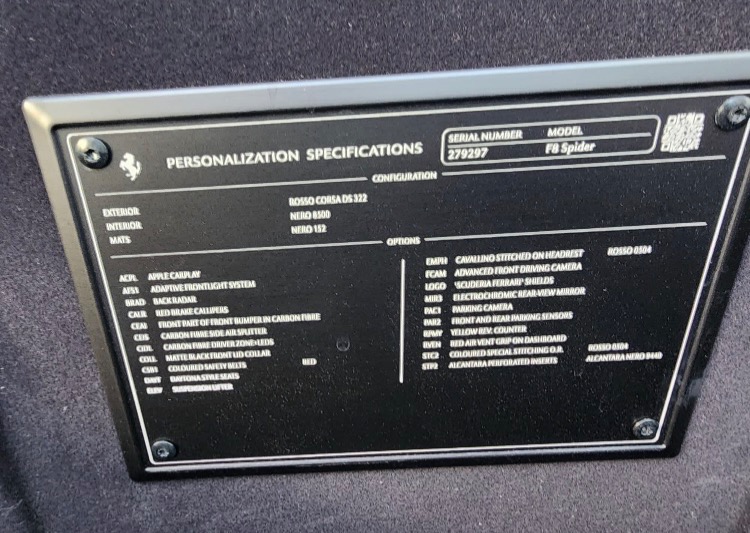 2022 Ferrari F8 Spider, 13/13