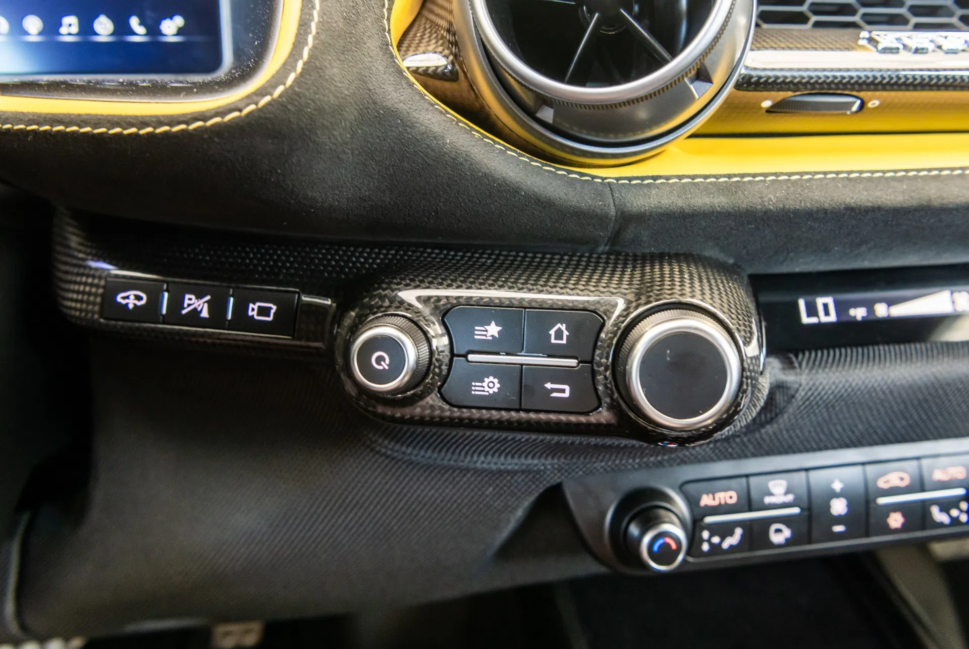 2022 Ferrari 812 Competizione interior, Black Alcantara w/ Yellow