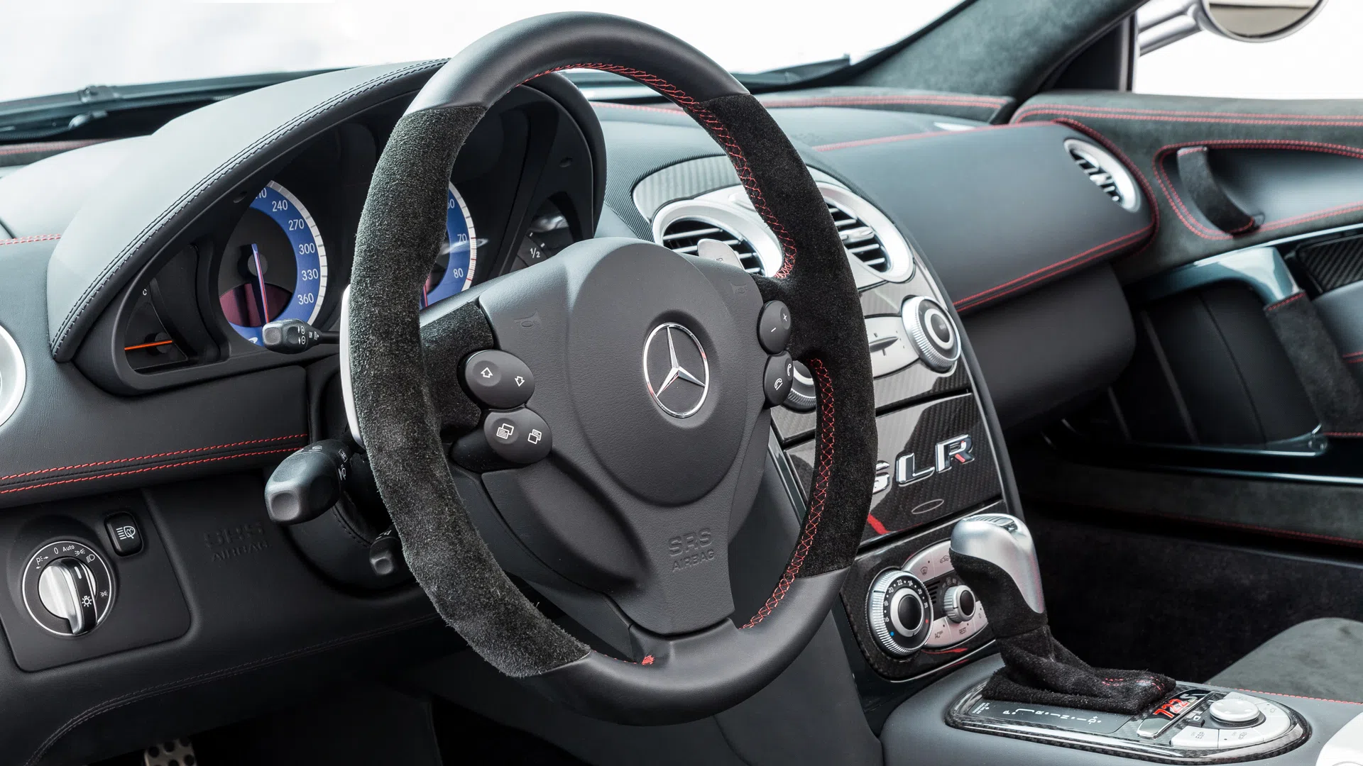 2009 Mercedes-Benz SLR McLaren Edition 722S Roadster interior, steering wheel, Leather exclusive black