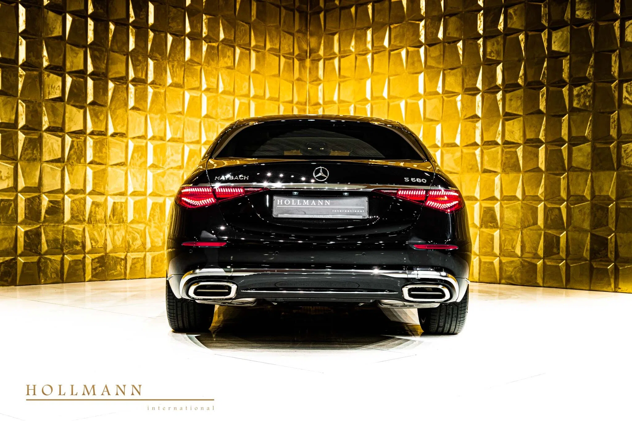 2023 Mercedes-Benz S 680 MAYBACH, rear three-quarter view, Obsidian Black