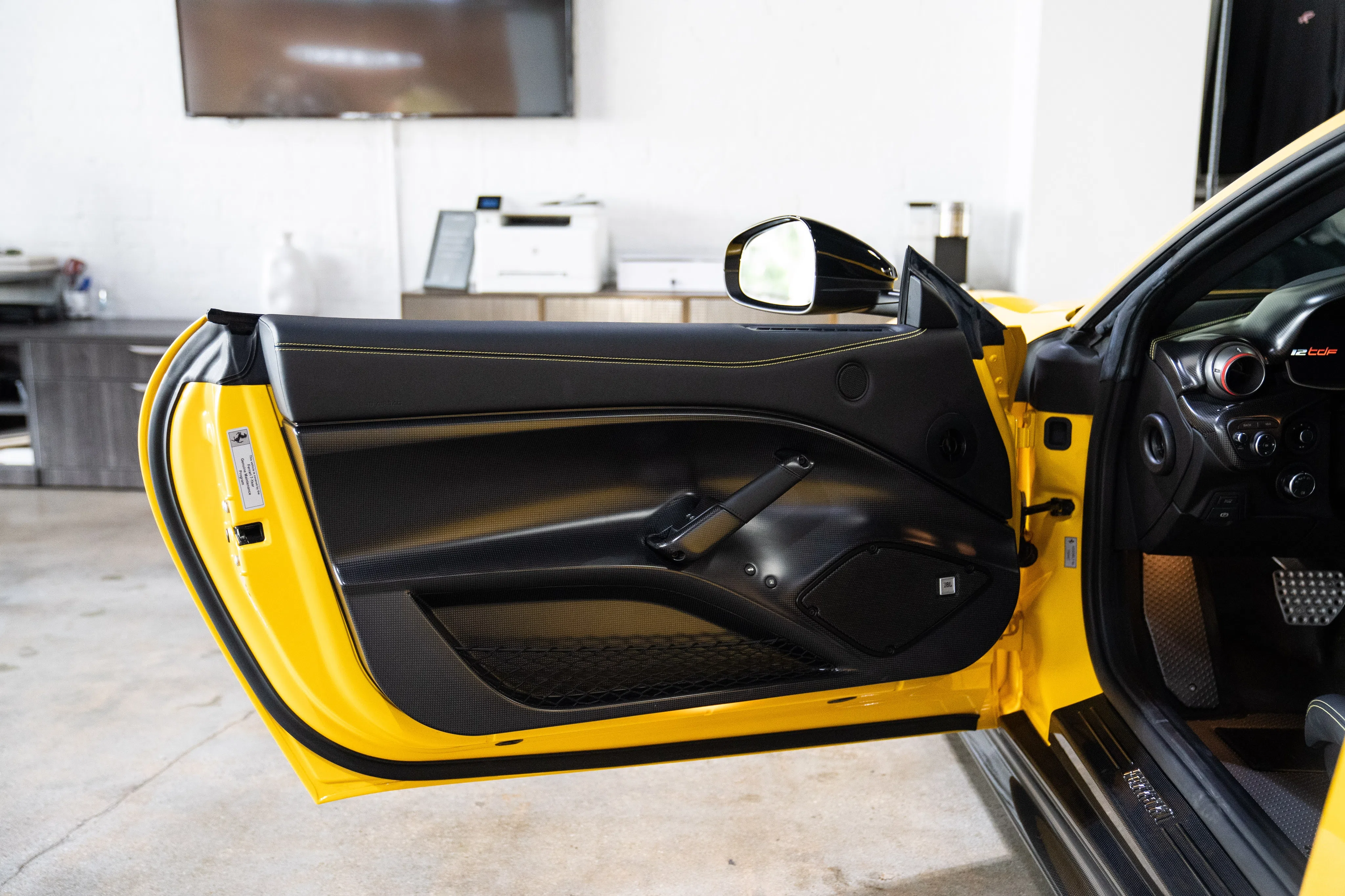 2017 Ferrari F12tdf interior, door panel