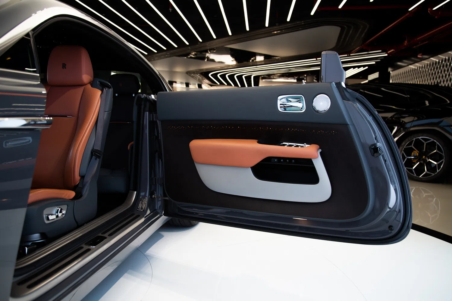 2019 Rolls-Royce Wraith Luminary Edition interior, door panel, Tan, Full leather
