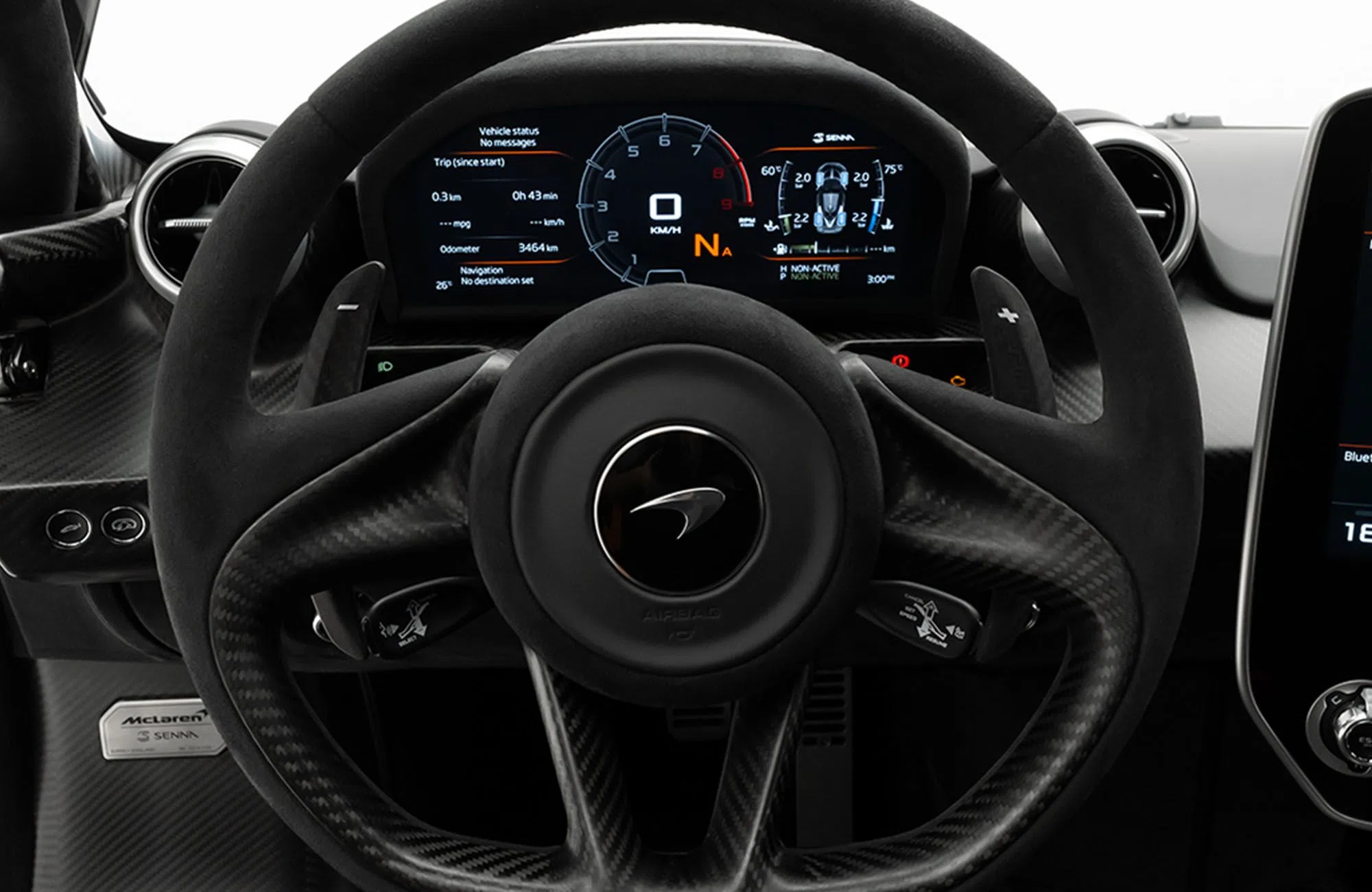 2019 McLaren Senna interior, steering wheel