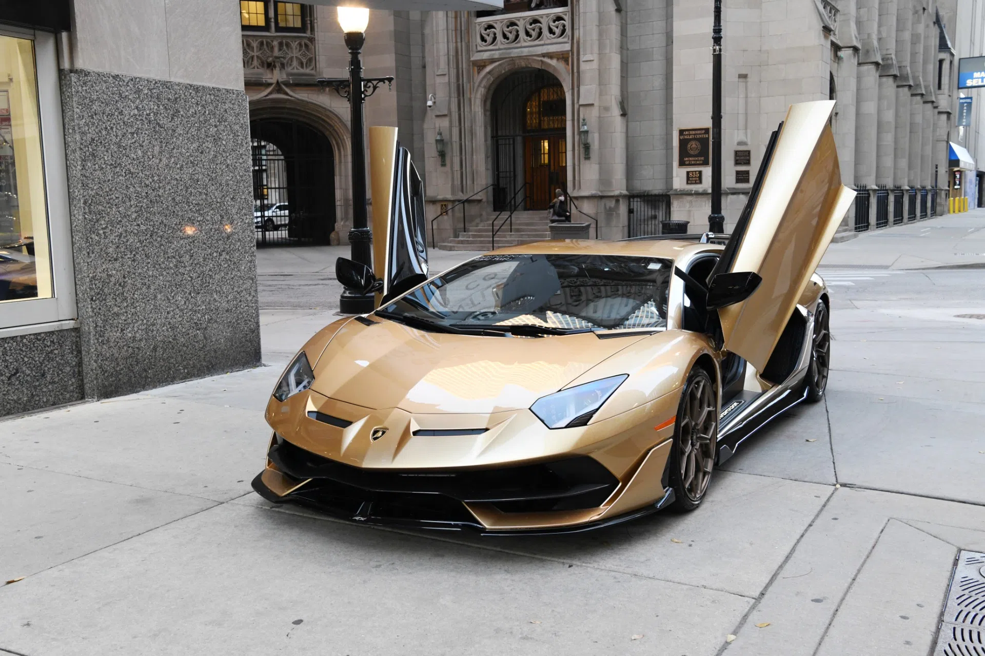 2019 Lamborghini Aventador SVJ for sale, exterior, Oro Elios Ad Personam Metallic