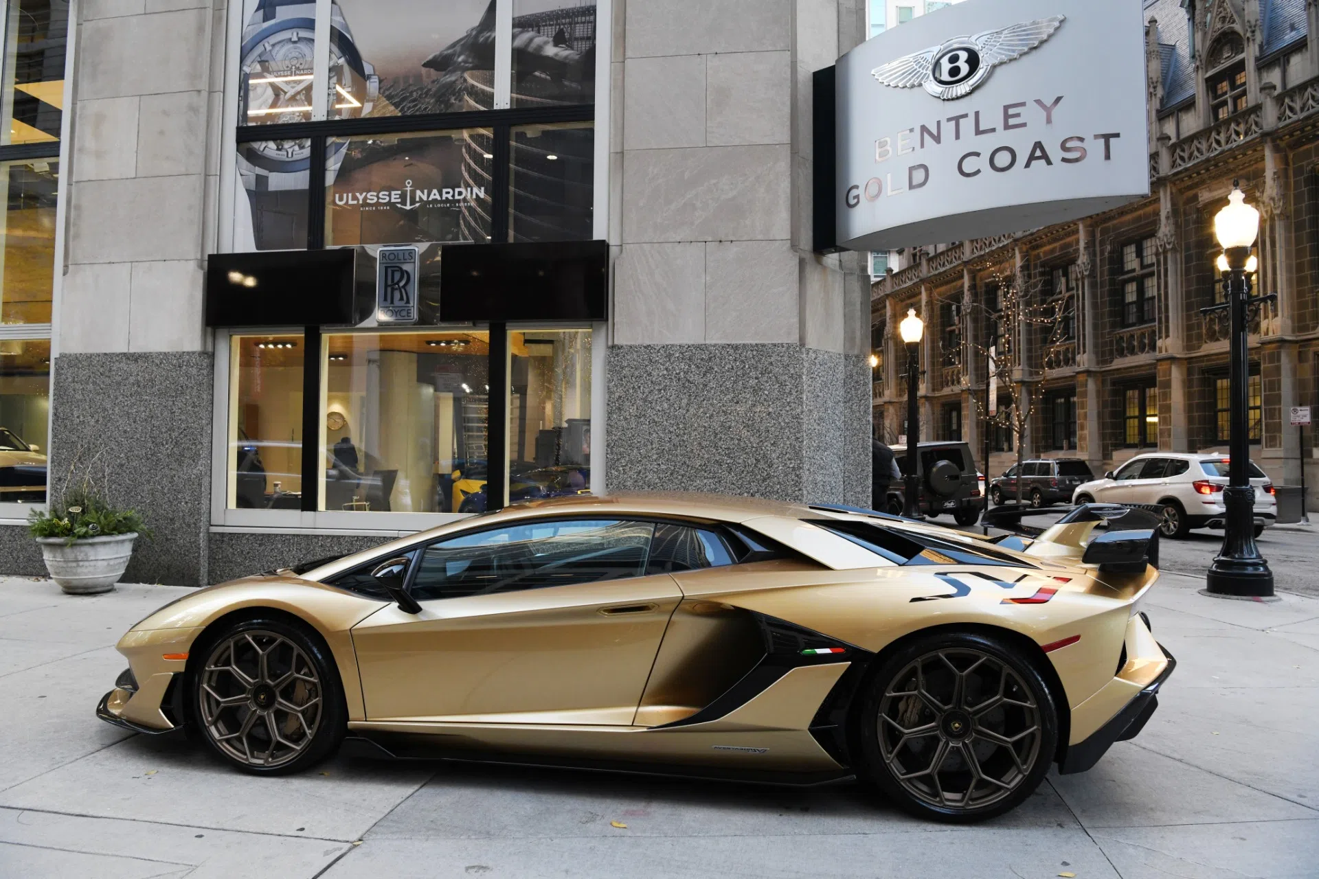 2019 Lamborghini Aventador SVJ for sale, exterior, Oro Elios Ad Personam Metallic