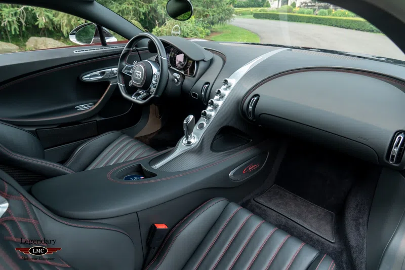 2019 Bugatti Chiron Sport interior, Beluga Black Leather