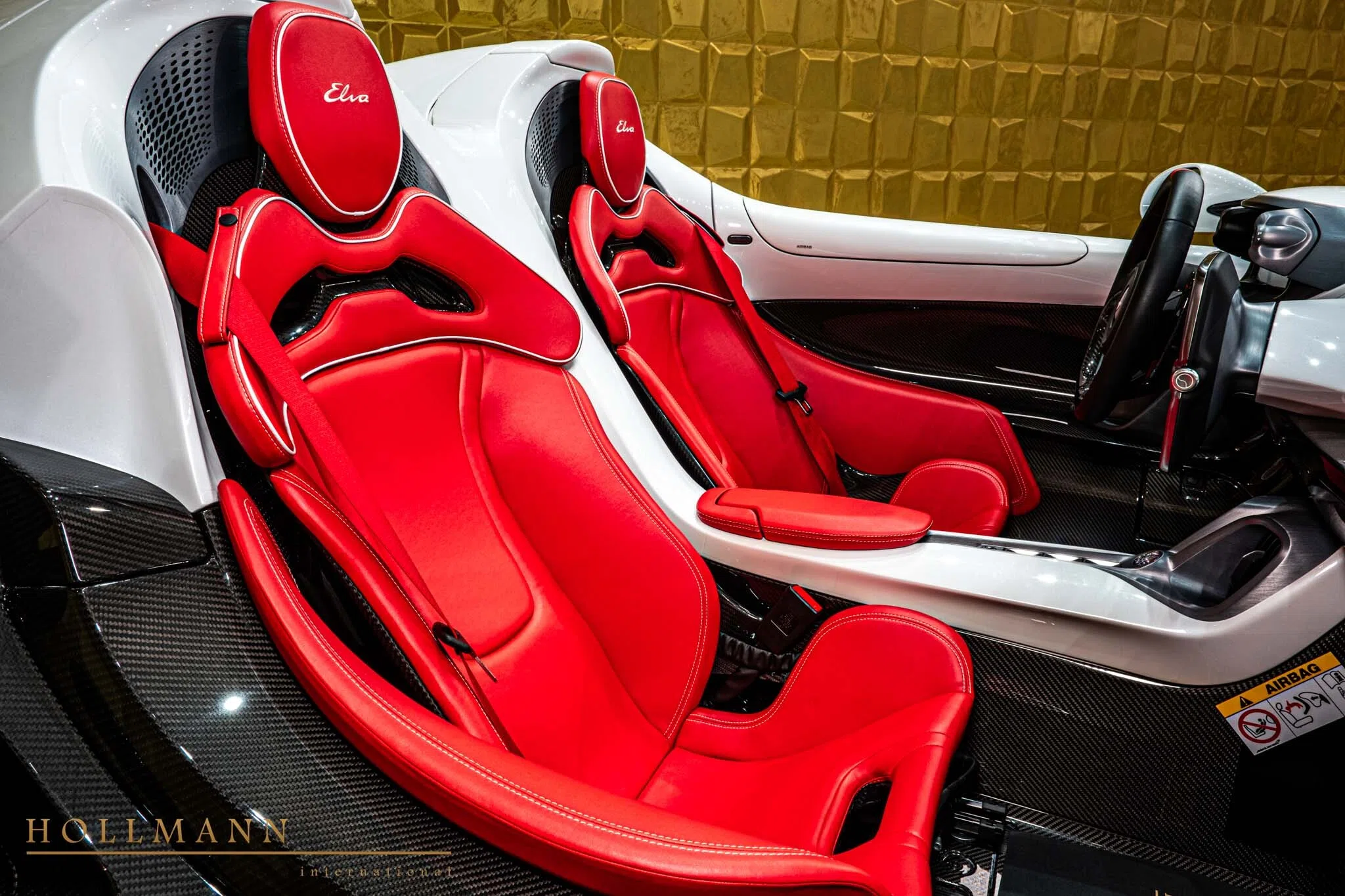 2023 McLaren Elva interior, seats, Leather Camine Red