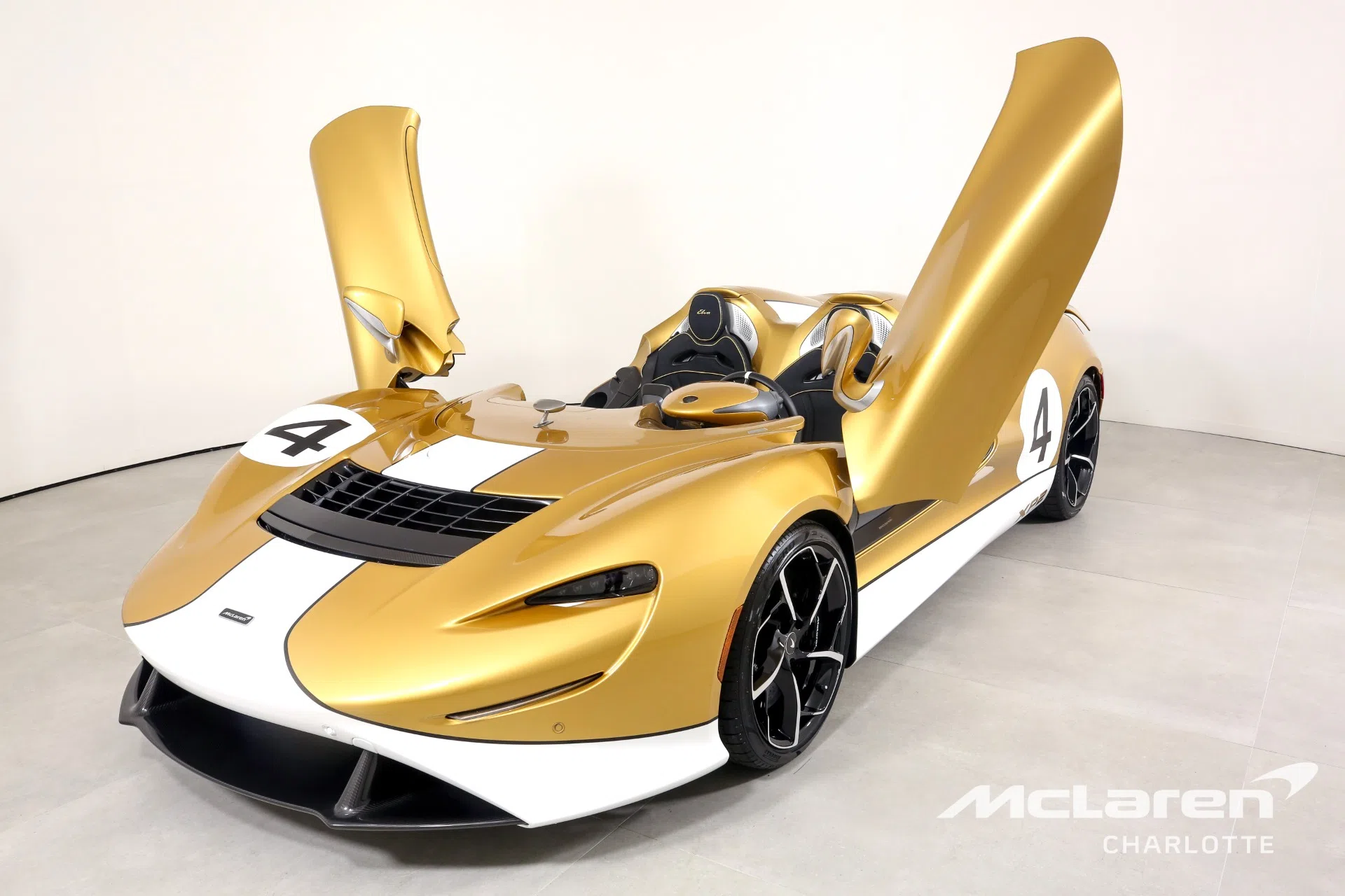 2021 McLaren Elva XP2 for sale, front three-quarter view, Tupelo Gold