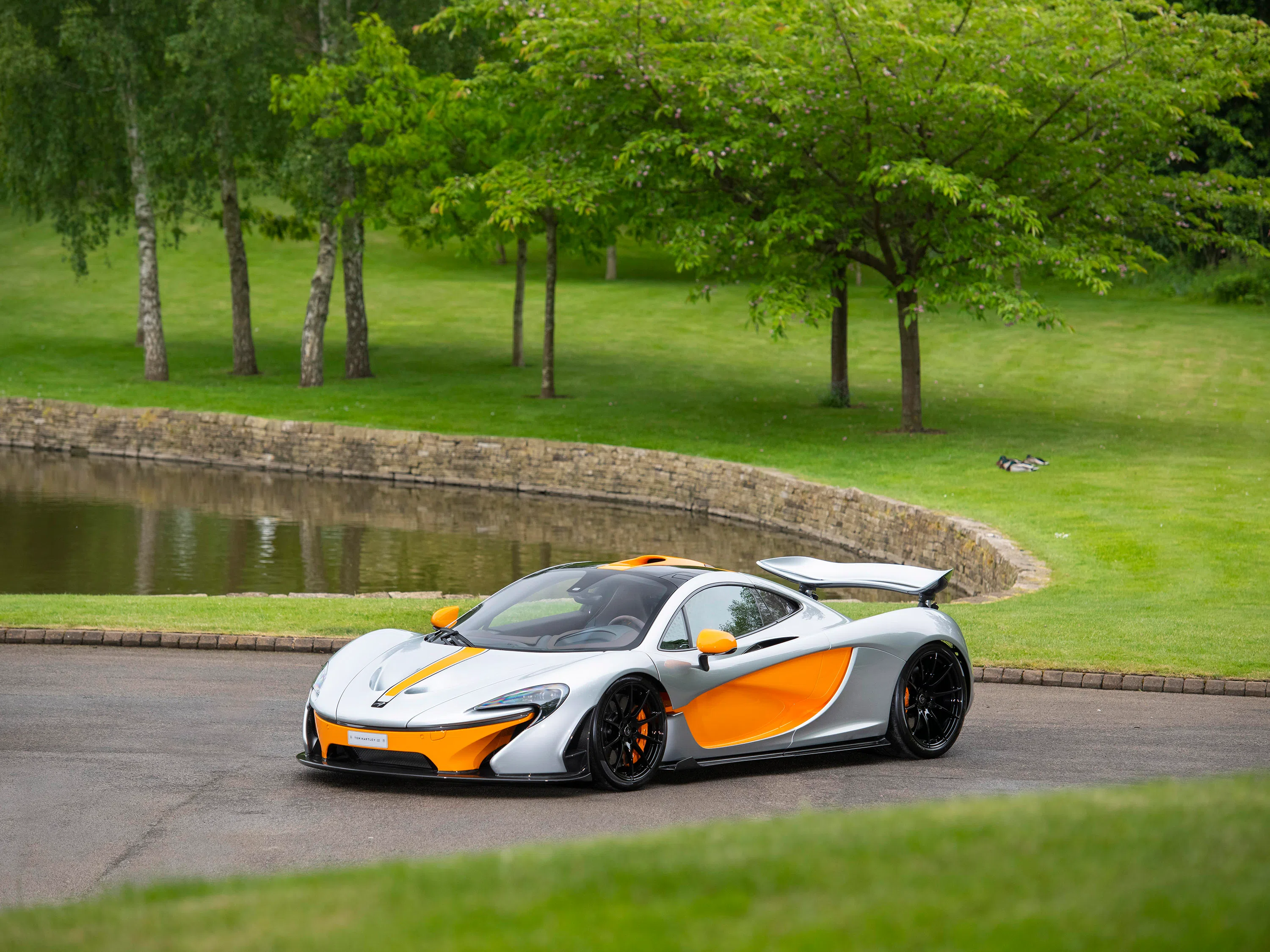 2015 McLaren P1 for sale, exterior, Track Silver with McLaren Orange Accents
