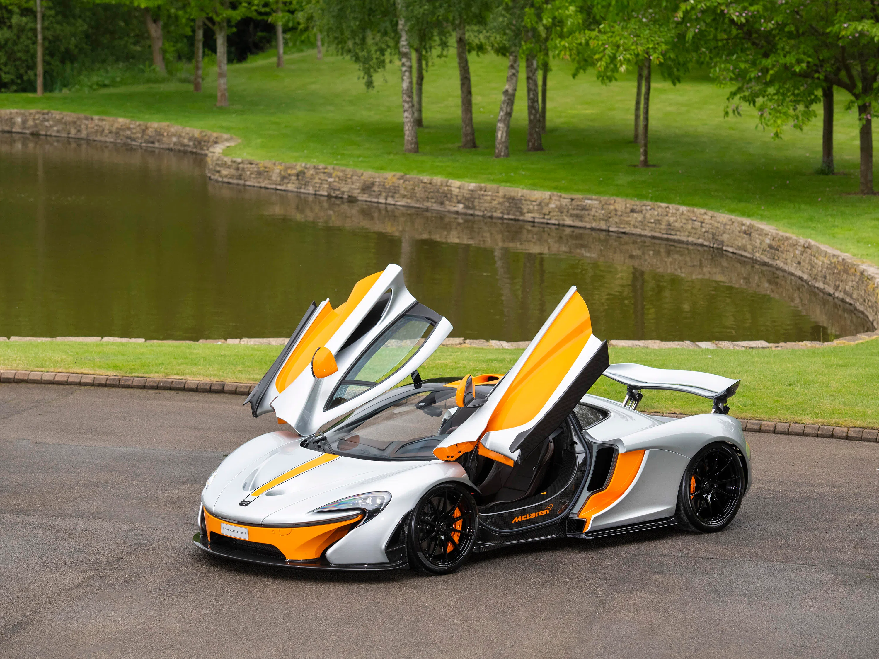2015 McLaren P1 for sale, exterior, Track Silver with McLaren Orange Accents