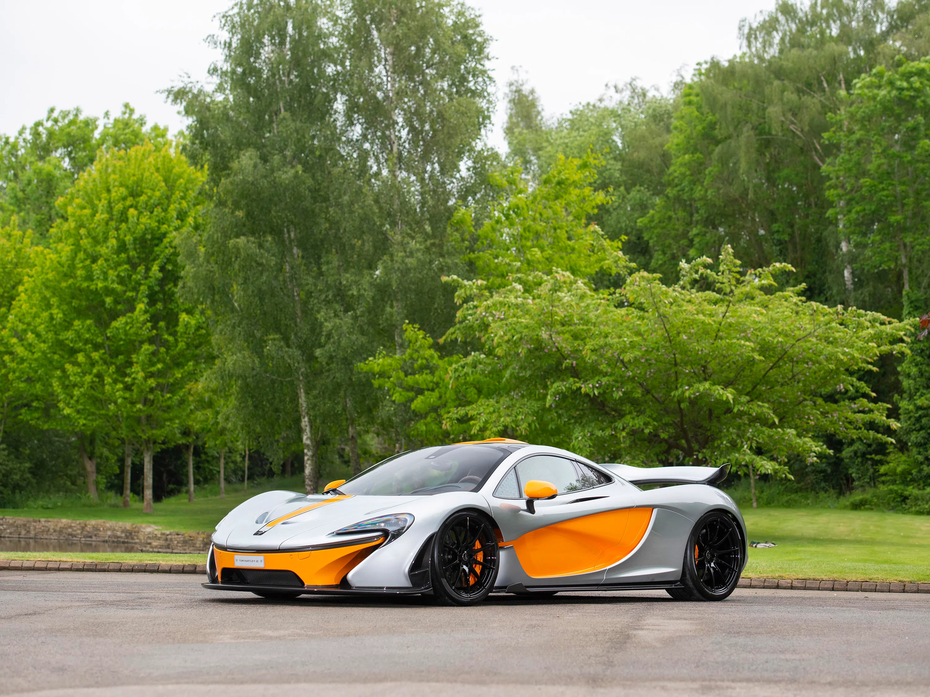 2015 McLaren P1 for sale, exterior, Track Silver with McLaren Orange Accents