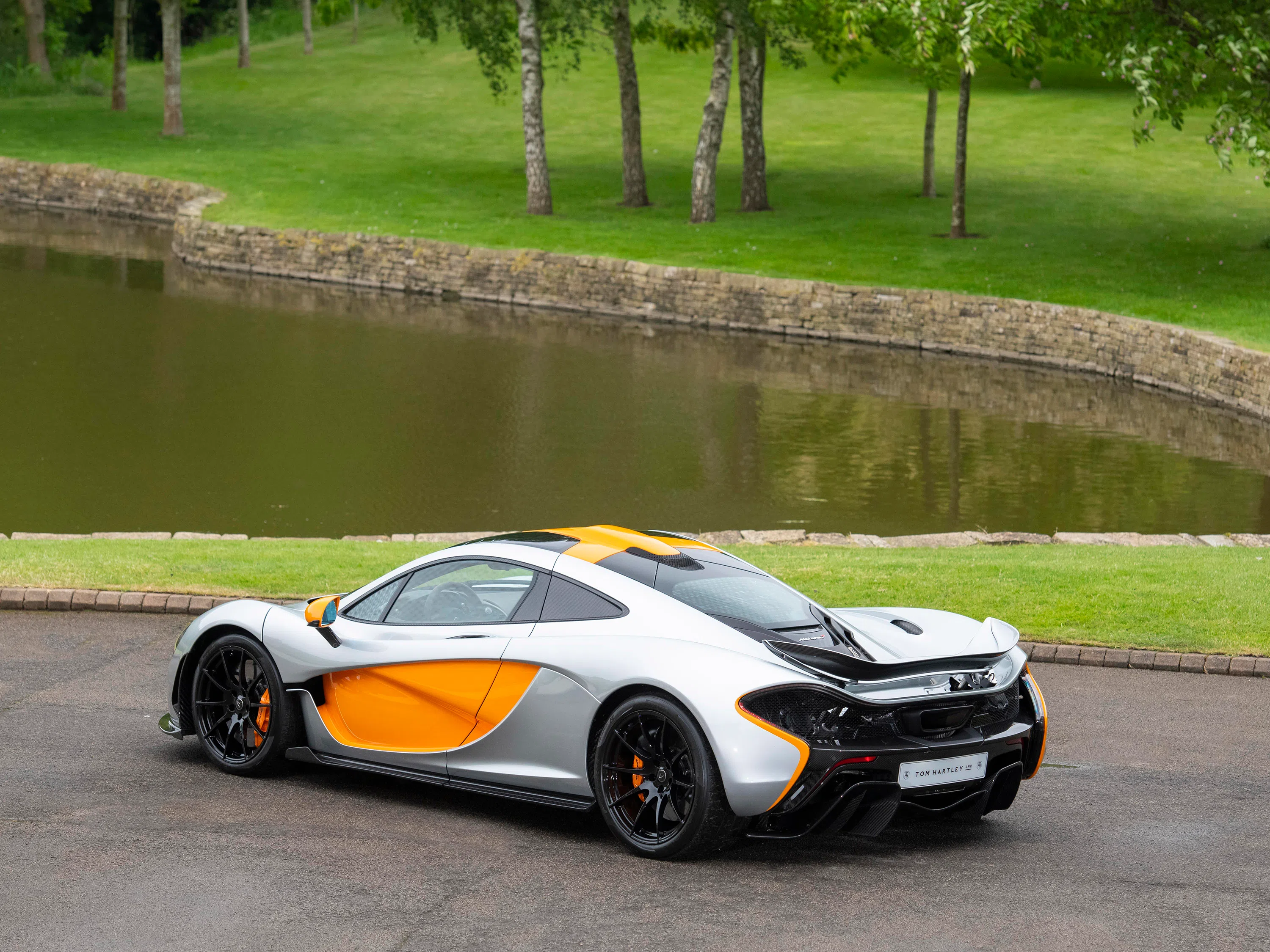2015 McLaren P1 for sale, exterior, Track Silver with McLaren Orange Accents