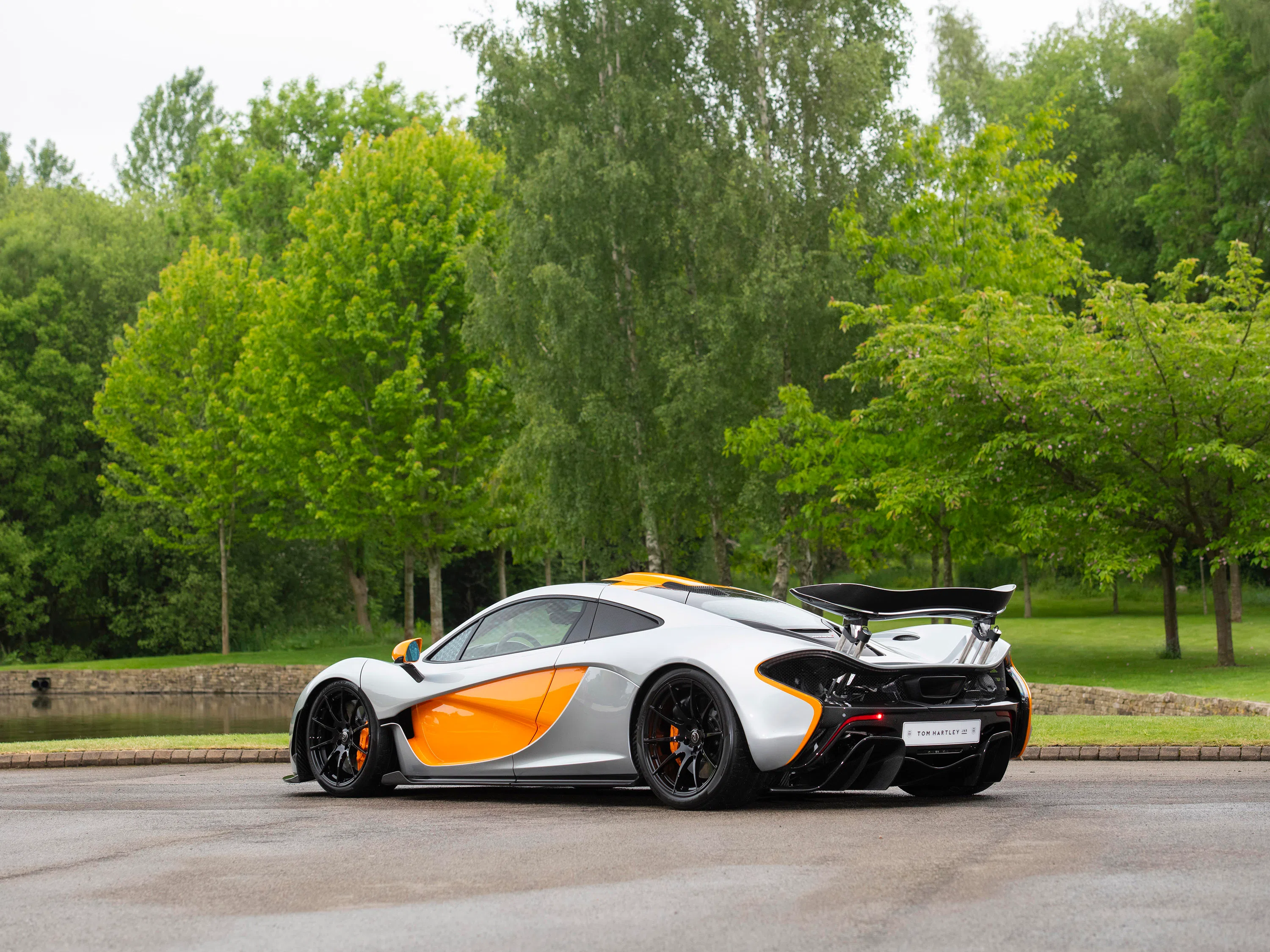 2015 McLaren P1 for sale, exterior, Track Silver with McLaren Orange Accents