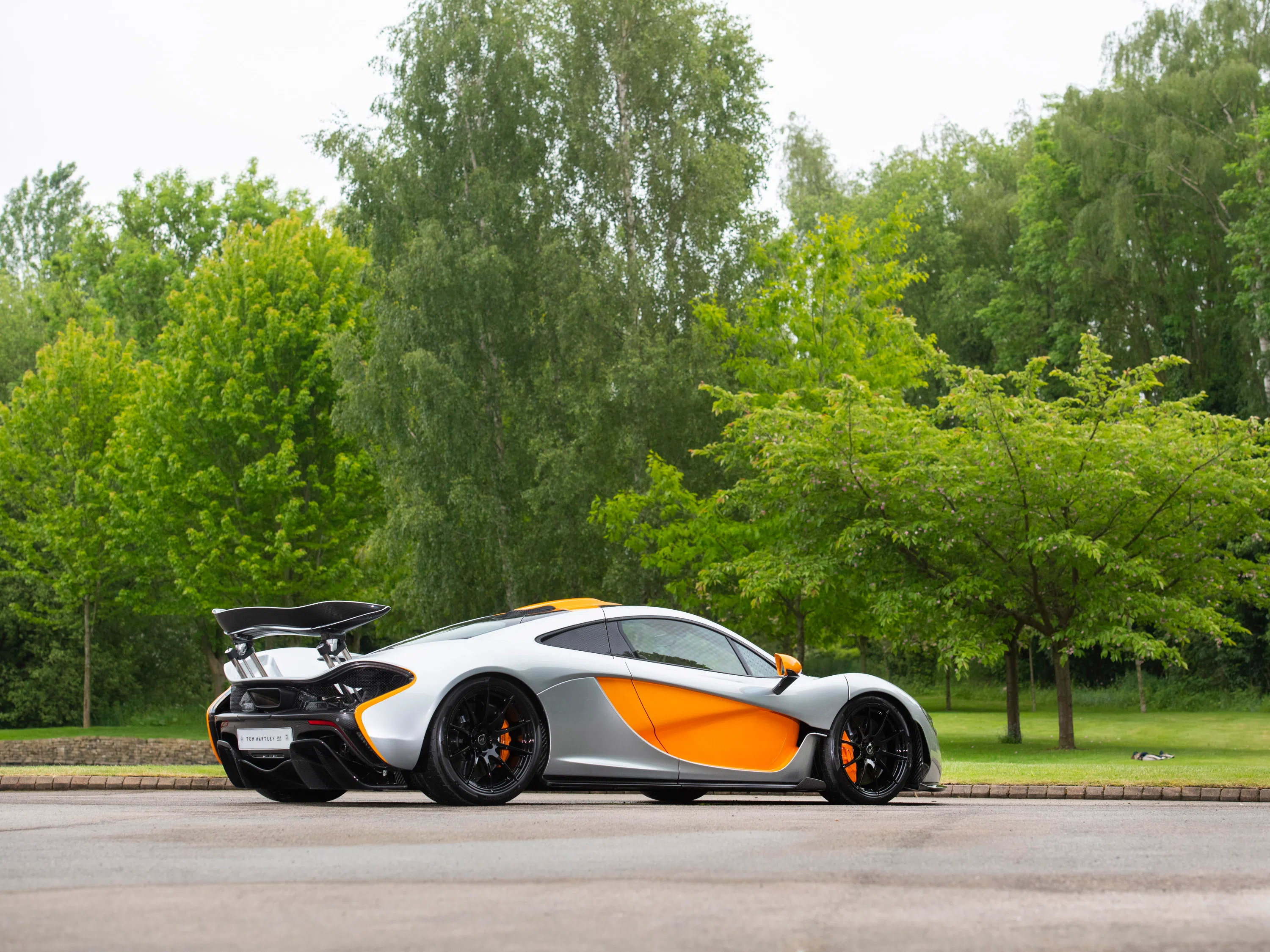 2015 McLaren P1 for sale, exterior, Track Silver with McLaren Orange Accents