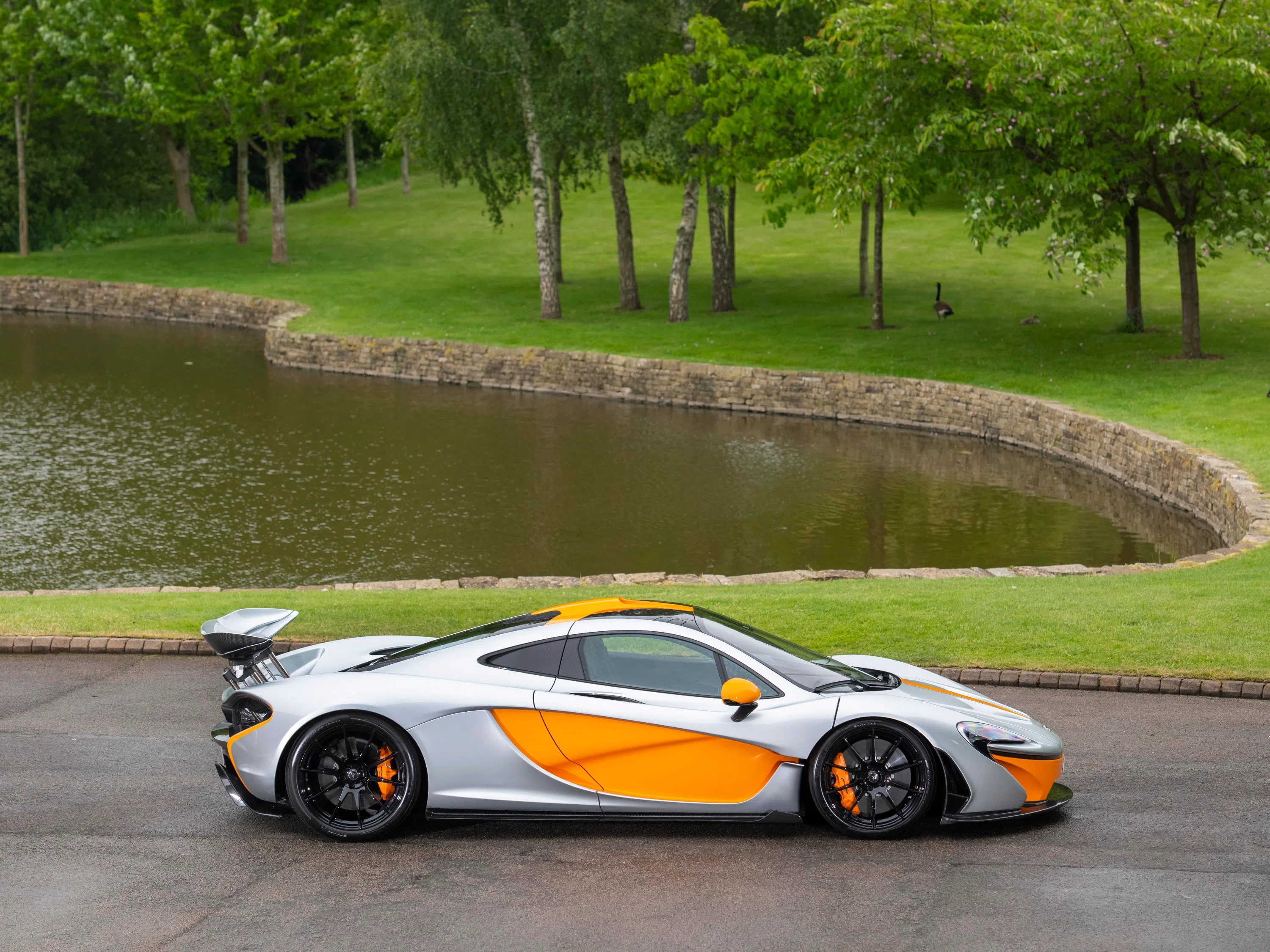2015 McLaren P1 for sale, exterior, Track Silver with McLaren Orange Accents