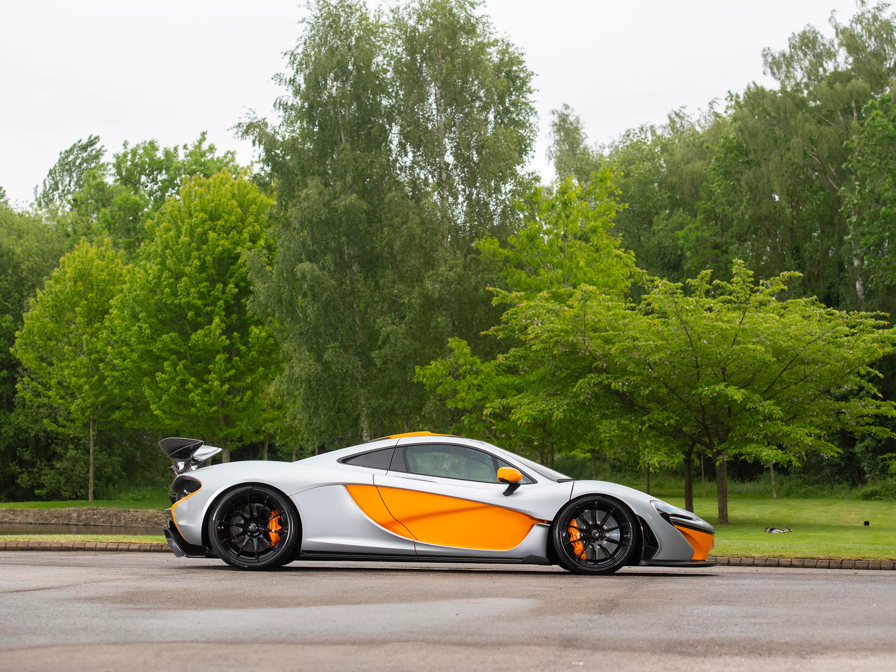 2015 McLaren P1 for sale, exterior, Track Silver with McLaren Orange Accents