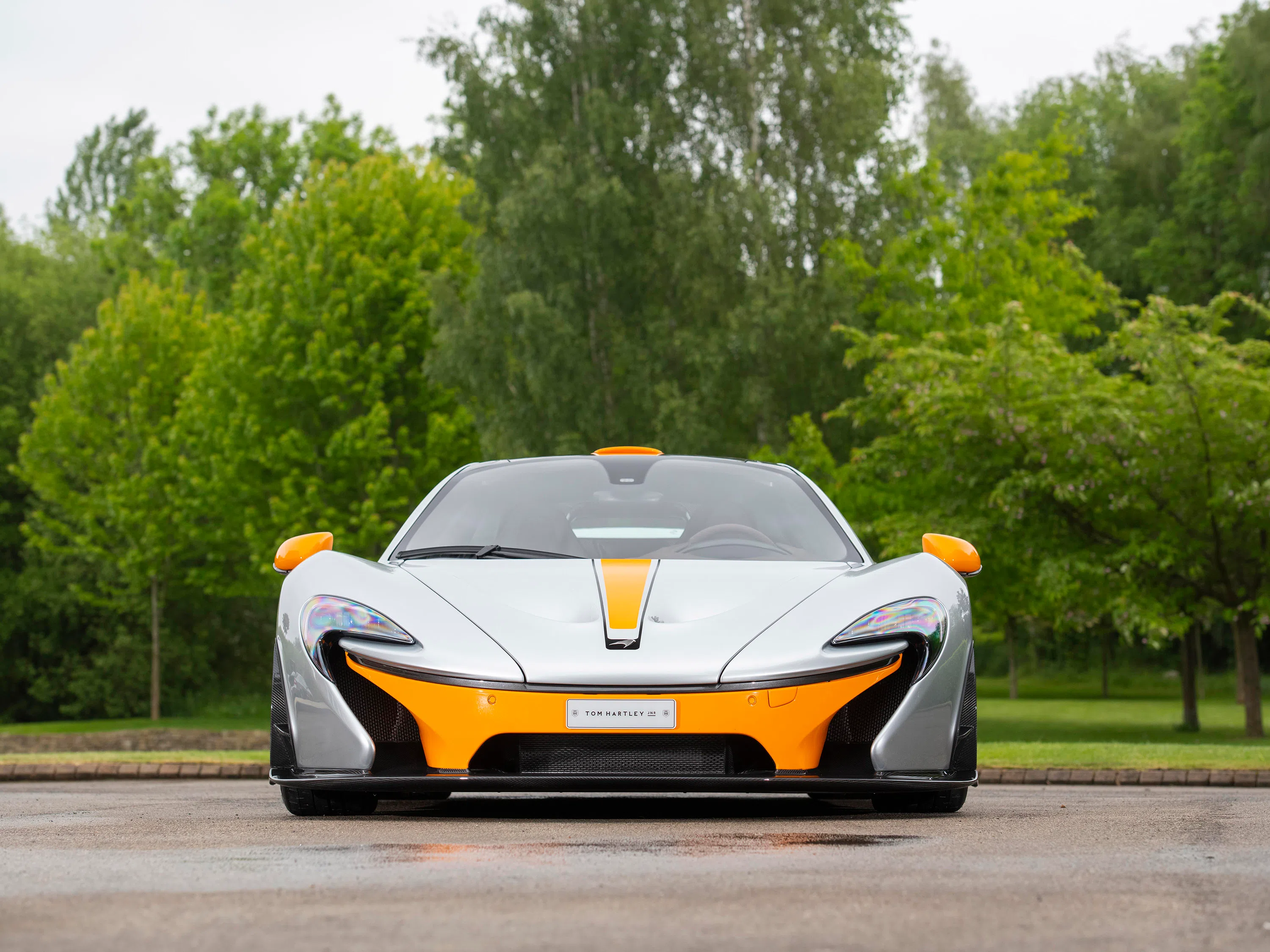 2015 McLaren P1 for sale, exterior, Track Silver with McLaren Orange Accents