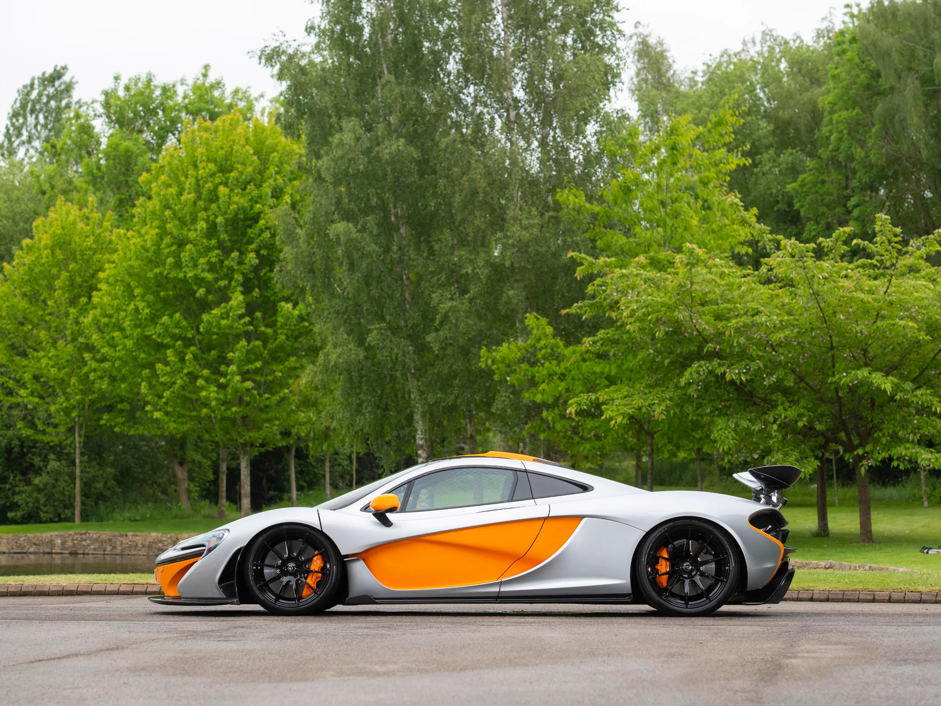 2015 McLaren P1 for sale, exterior, Track Silver with McLaren Orange Accents