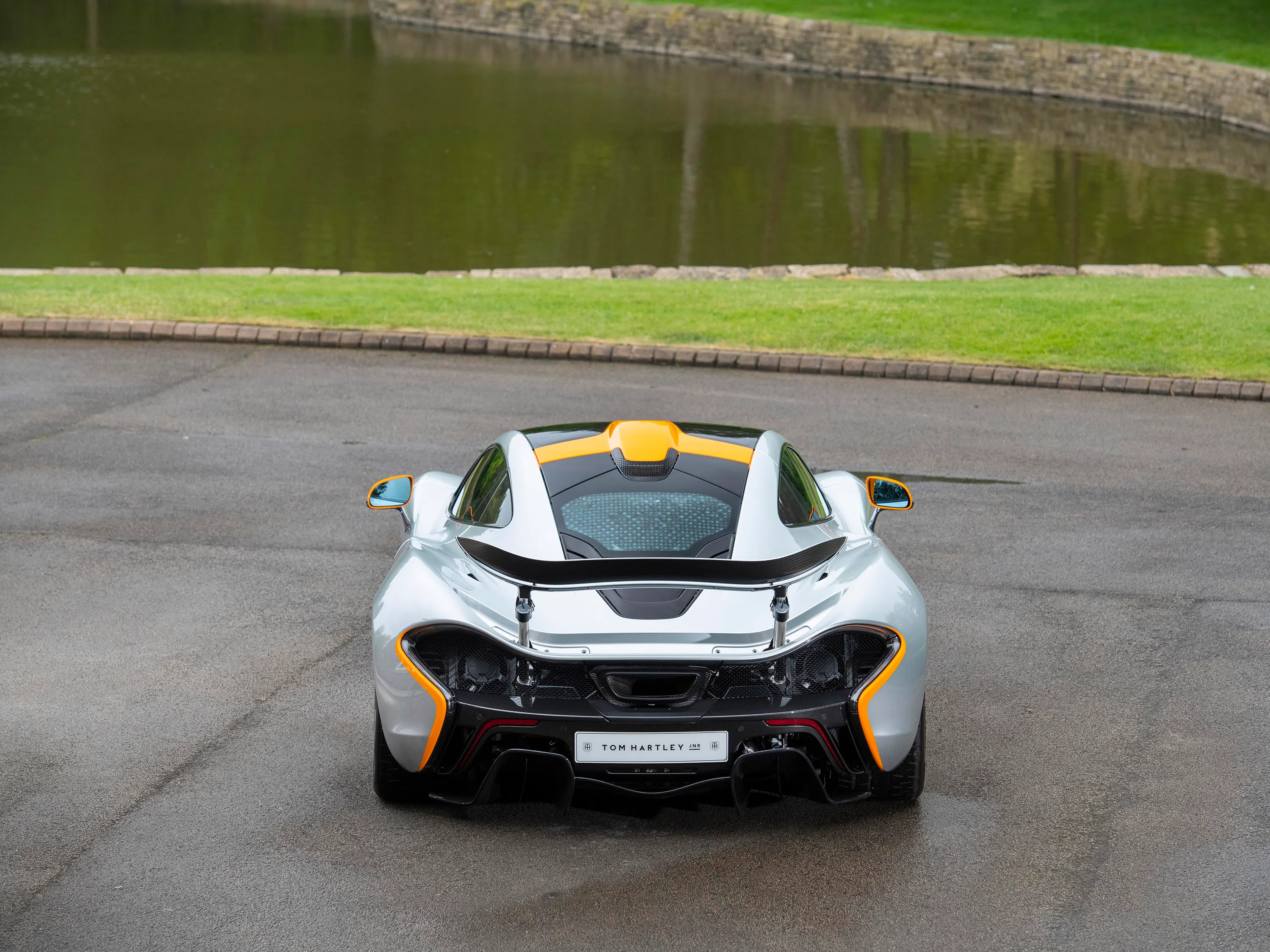 2015 McLaren P1 for sale, exterior, Track Silver with McLaren Orange Accents