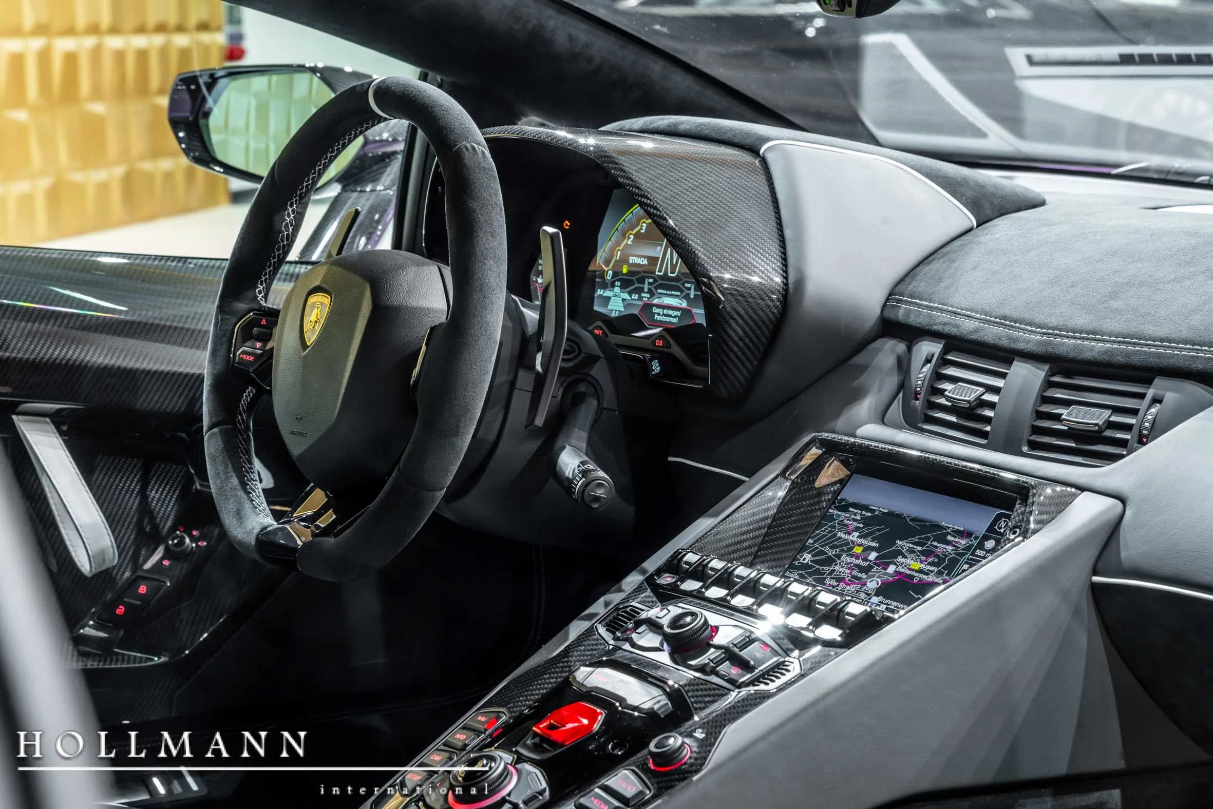2019 Lamborghini Aventador SVJ interior, dashboard, Nero Cosmus